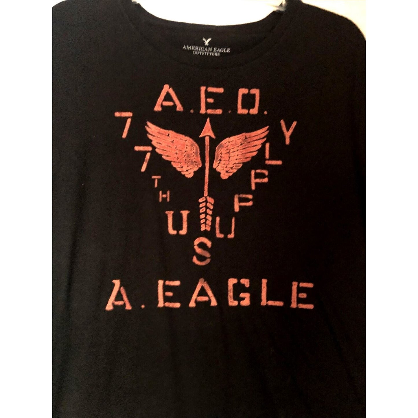 American Eagle Men’s Black Shirt Vintage Large VTG