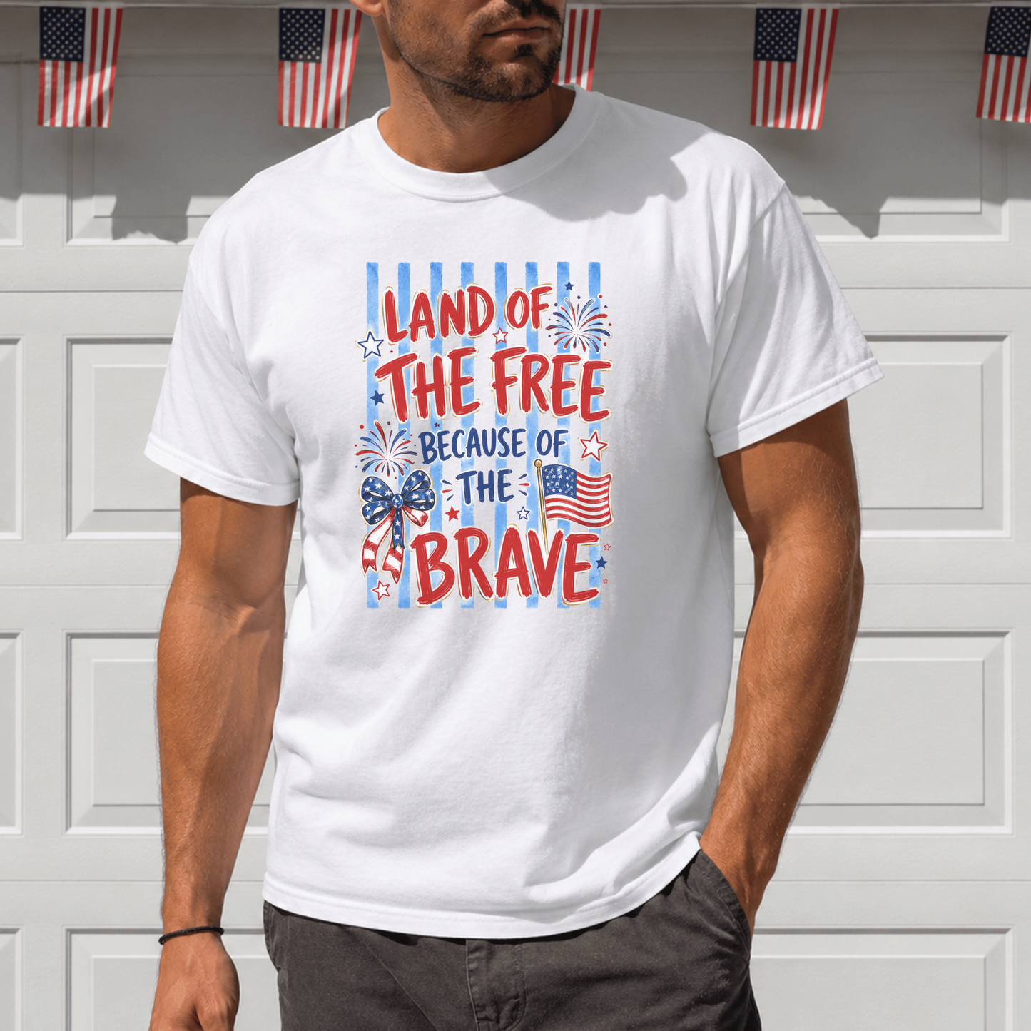 Land of the Free T-Shirt, Patriotic 4th of July Tee, USA Freedom Shirt, Independence Day Gift, American Flag Apparel, Customizable Top