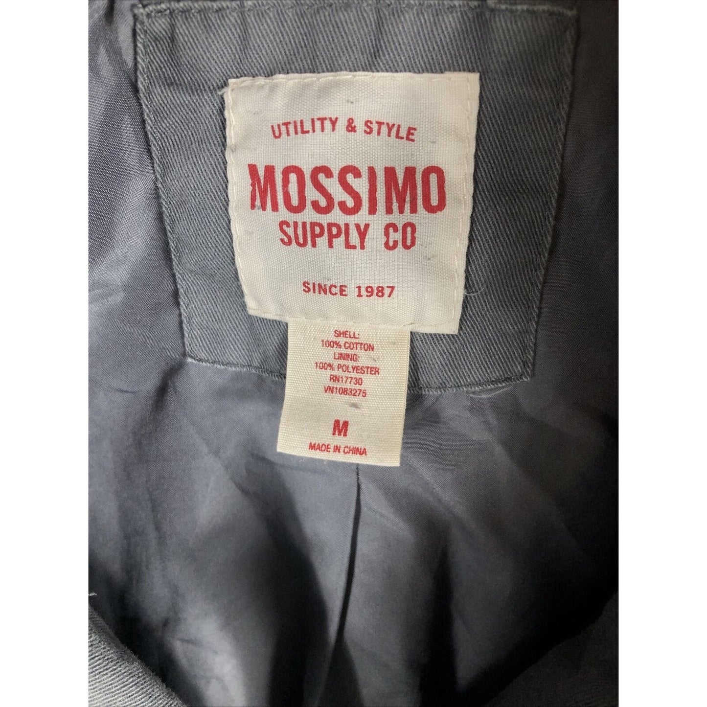 Mossimo Supply Company Women’s Adult Medium Jacket Grey Hooded Coat Utility Style