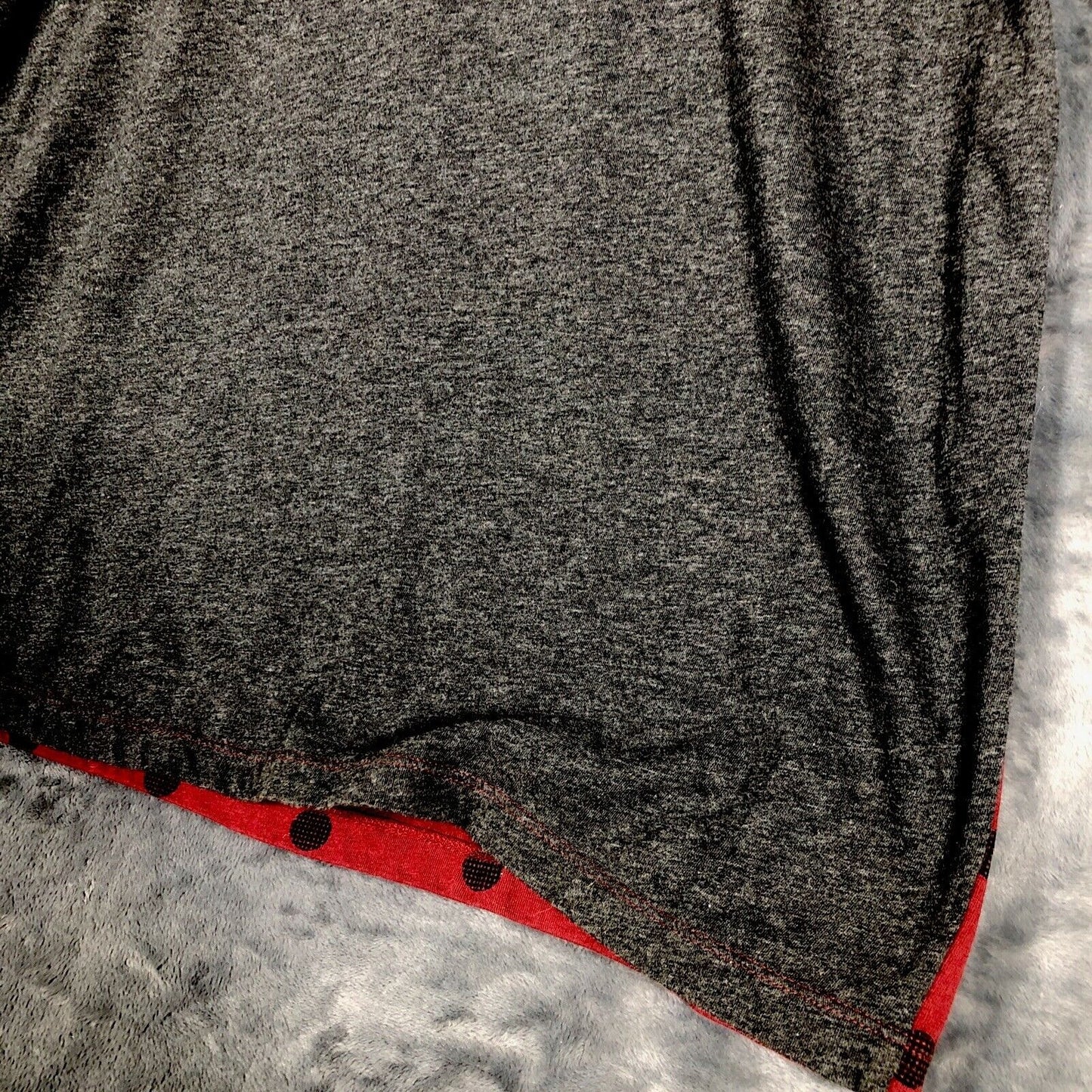 Aéropostale Women’s Shirt Relaxed Gray And Red Polkadot Short Sleeve Extra Large