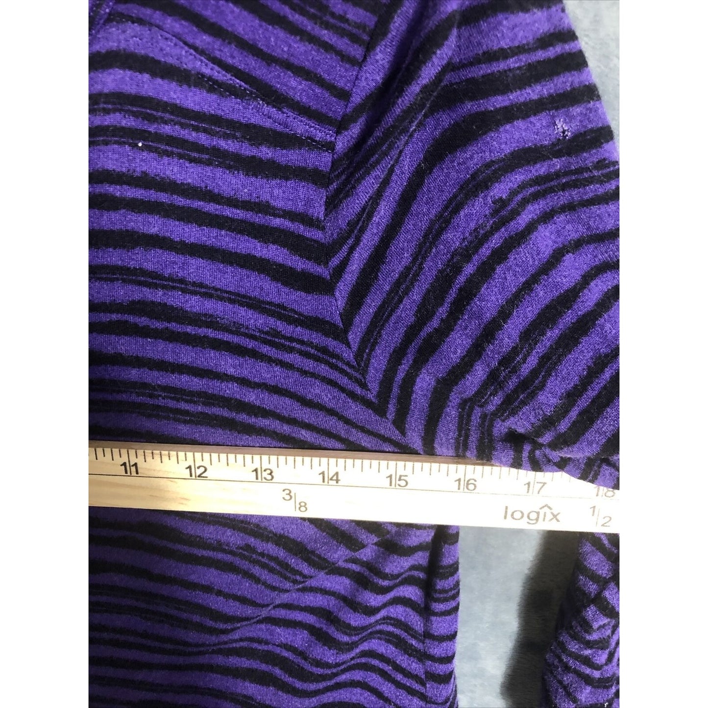 APT 9 Tops Purple/Black Striped Women’s Long Sleeved Shirt Adult Size Medium