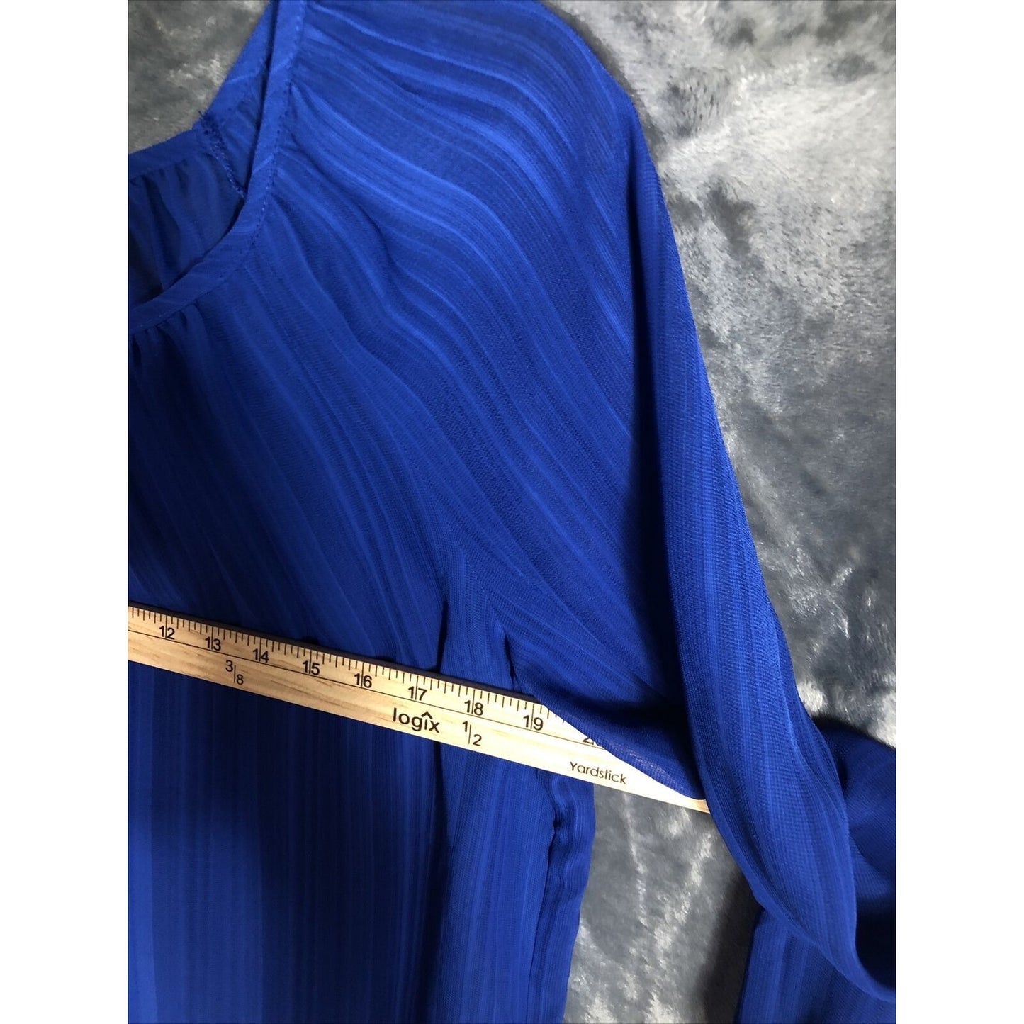 APT.9 Sheer Royal Blue Women’s Blouse  Stunning Top Adult Size Medium Shirt