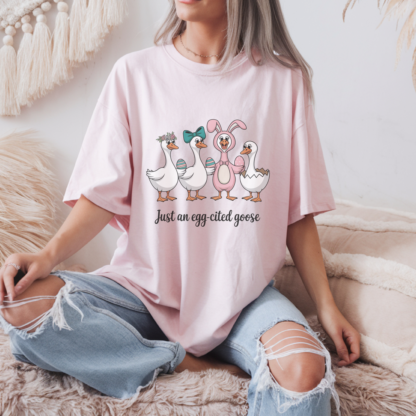 Funny Goose Shirt, Easter Gift Tee, Cartoon Goose Top, Women's Yellow Tee, Cute Goose Design, Spring Graphic Shirt, Goose Lover Gift