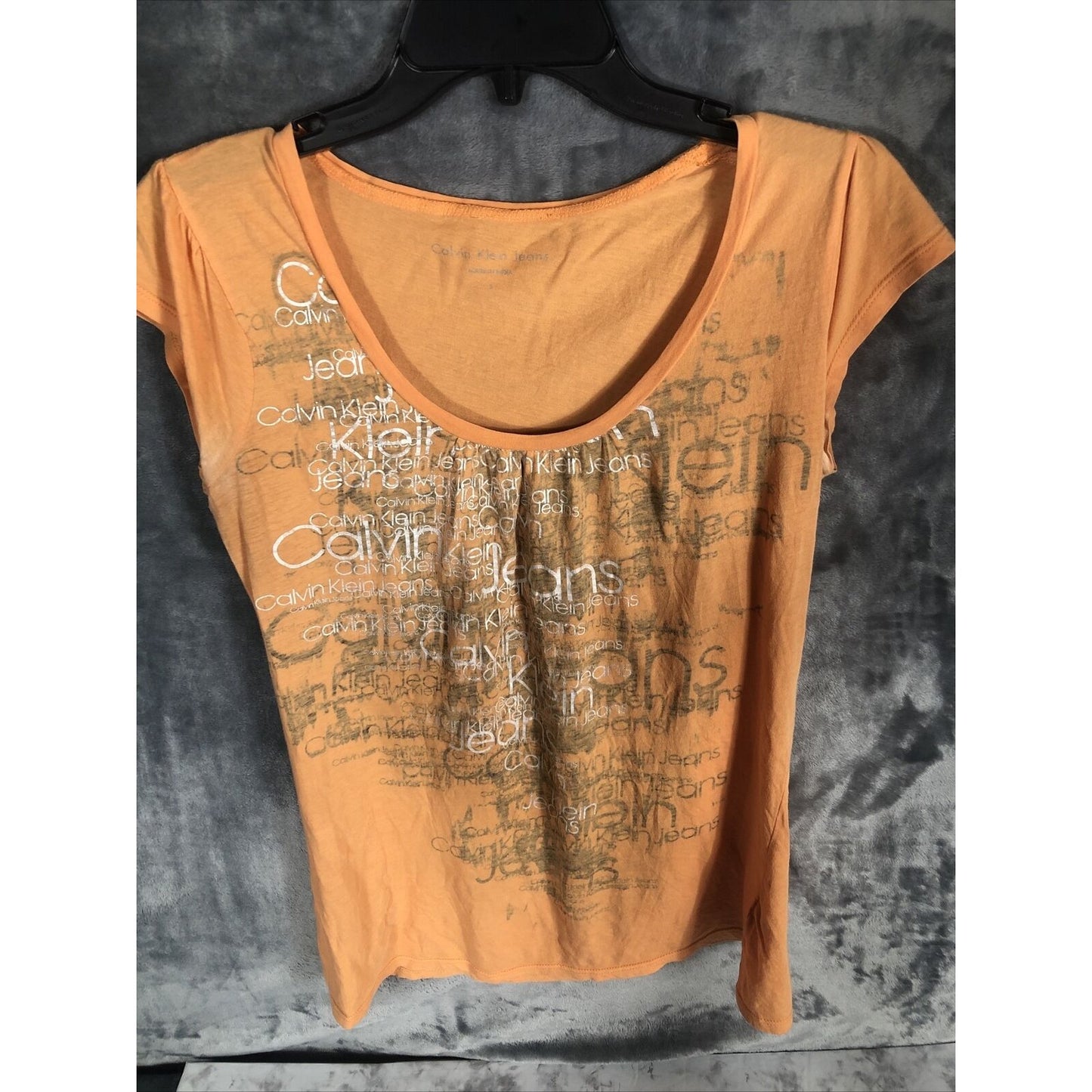 Women’s Calvin Klein Jeans Shirt Orange And Silver Size Adult Small