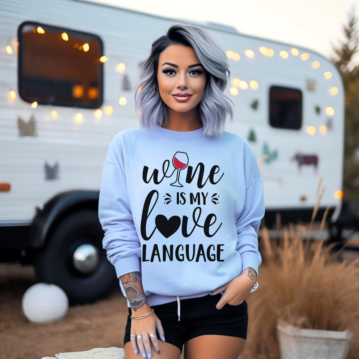Wine Is My Love Language Sweatshirt • Wine Lover Gift • Funny Wine Shirt • Cozy Unisex Pullover • Wine Quote Graphic Sweatshirt