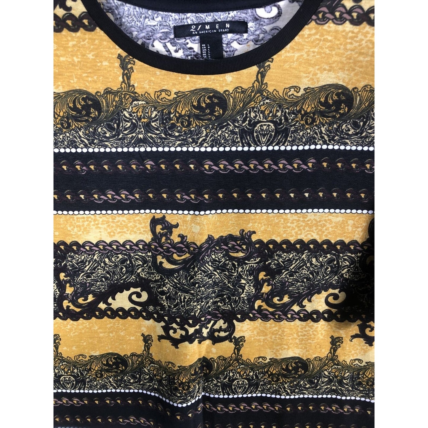 21 Men Black/Gold Shirt Adult Size Large New Tee Shirt Top