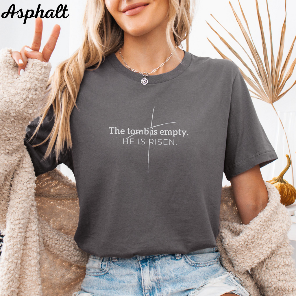 The Tomb Is Empty Shirt – He Is Risen Christian T‑Shirt, Easter Faith Tee, Resurrection Jesus Shirt, Religious Graphic Tee