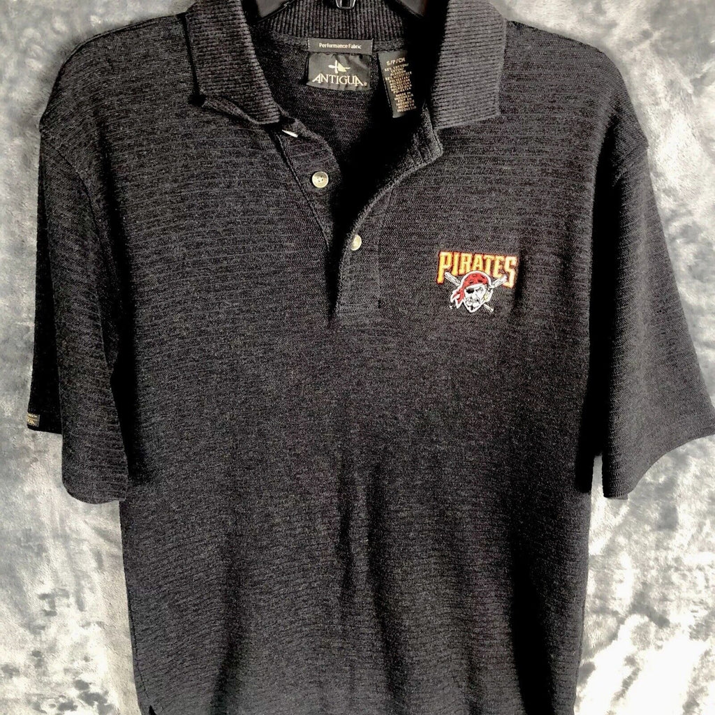 Antigua Golf Shirt Men’s Pirates Gray Adult Size Small
