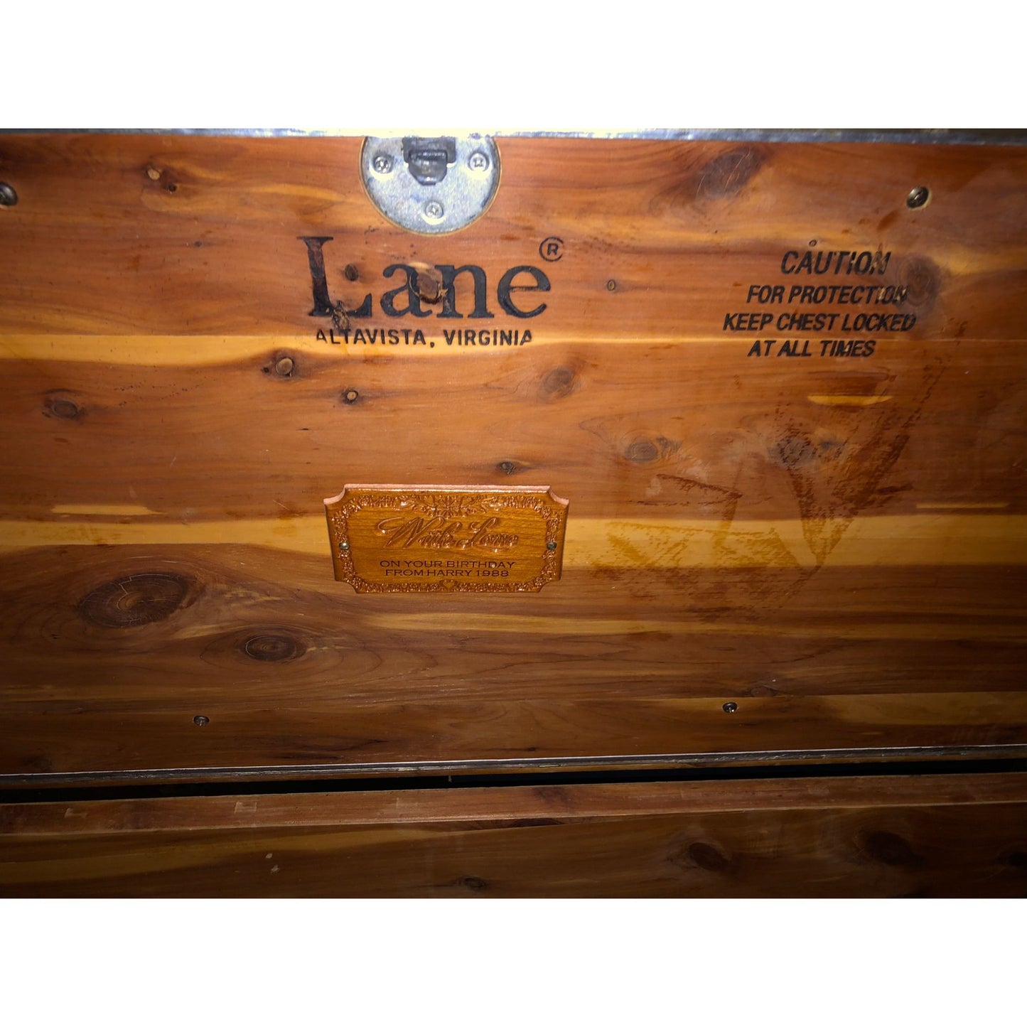 Lane Cedar Chest, Stripped Cushion, Vintage Storage Trunk