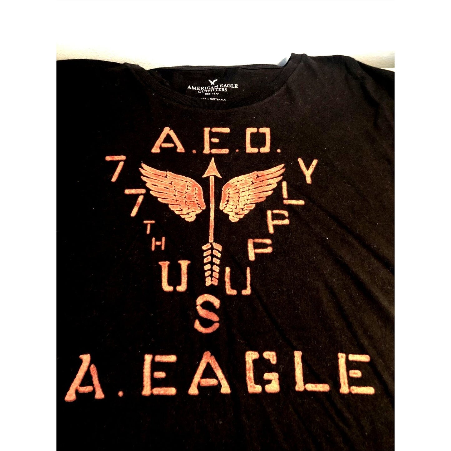 American Eagle Men’s Black Shirt Vintage Large VTG