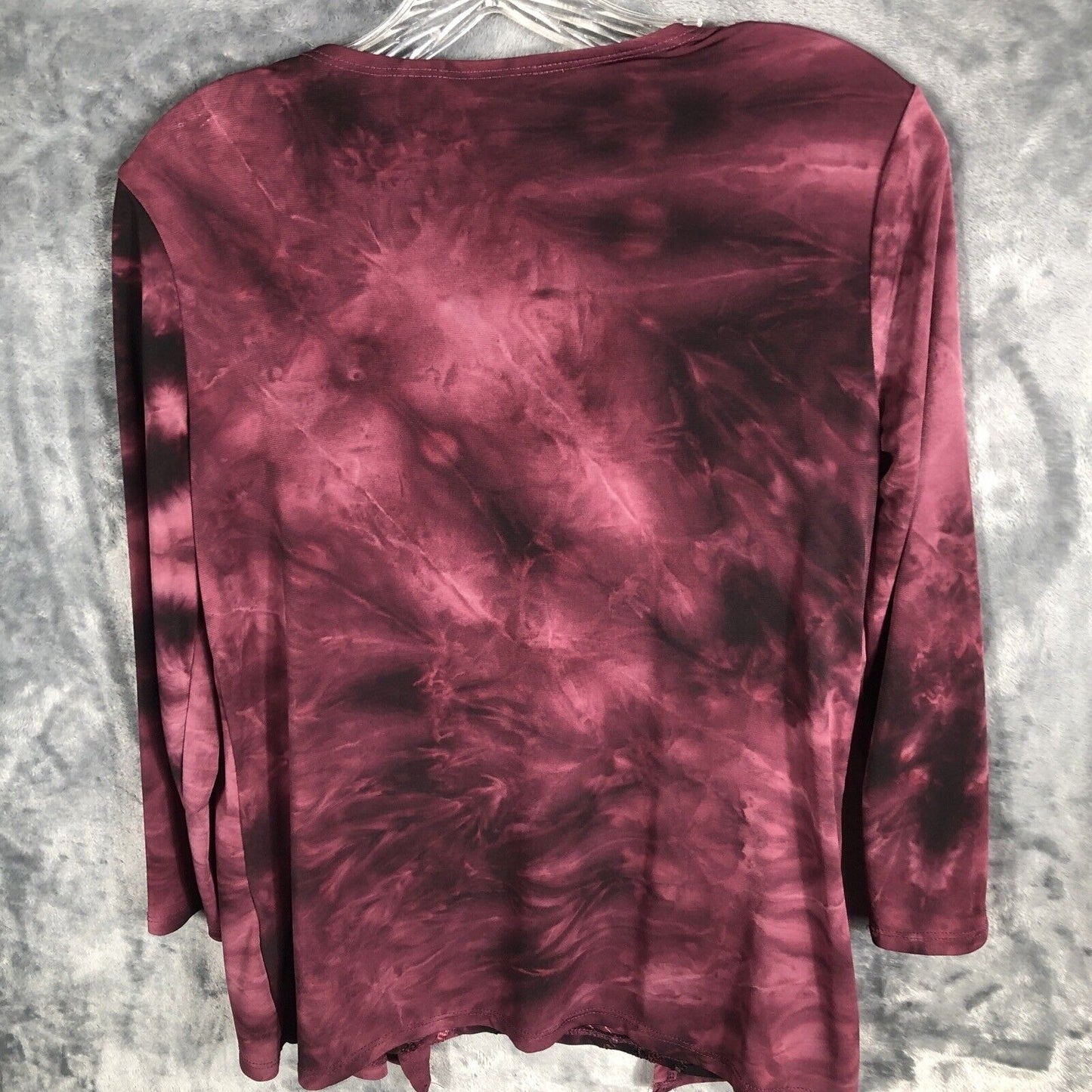Kim Rogers Top Women’s Petite Small  Burgundy Sequined Shirt