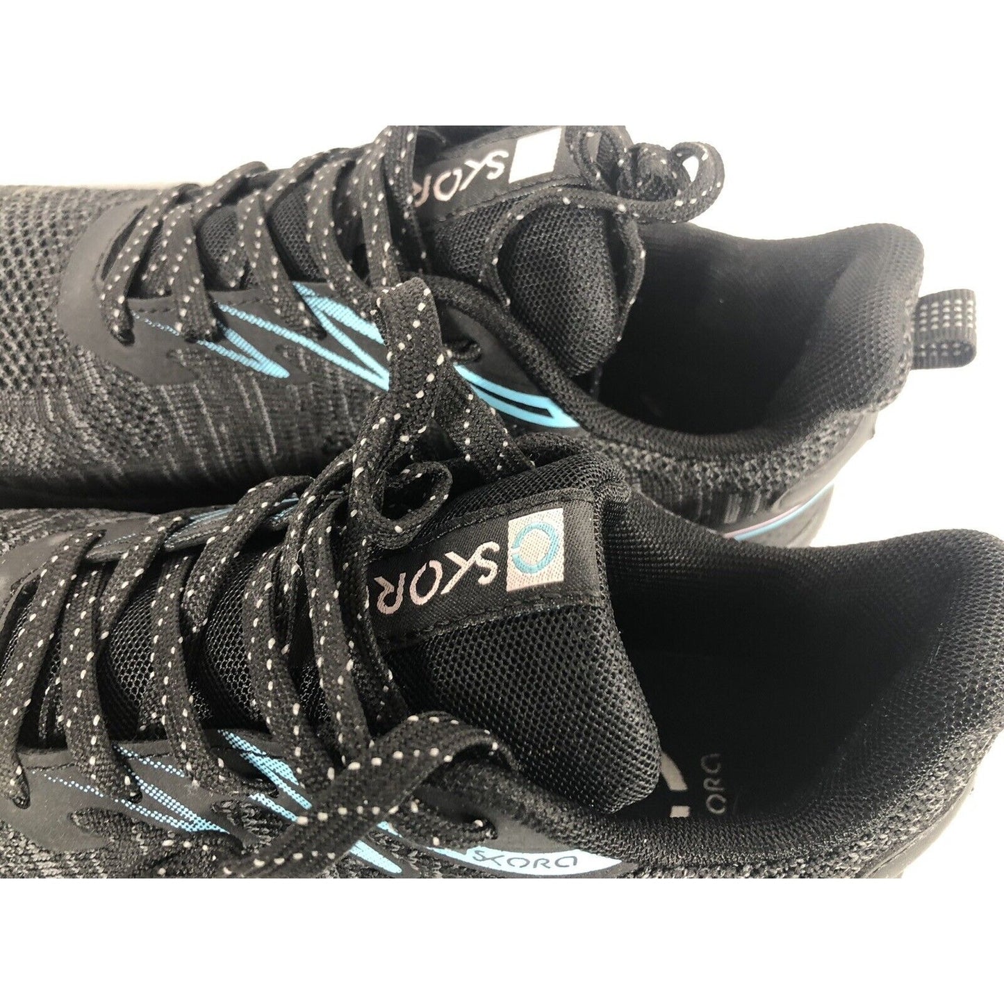 Skora Fit Running Shoes Woman's Black/Blue Lace-Up Training 8