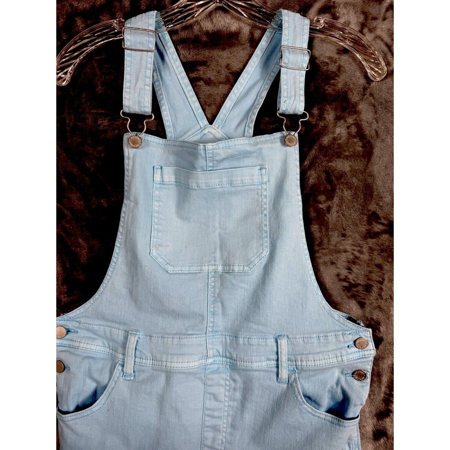 Art Class Women’s Denim Overalls 2X Large Size 18 Stretch Pastal Blue