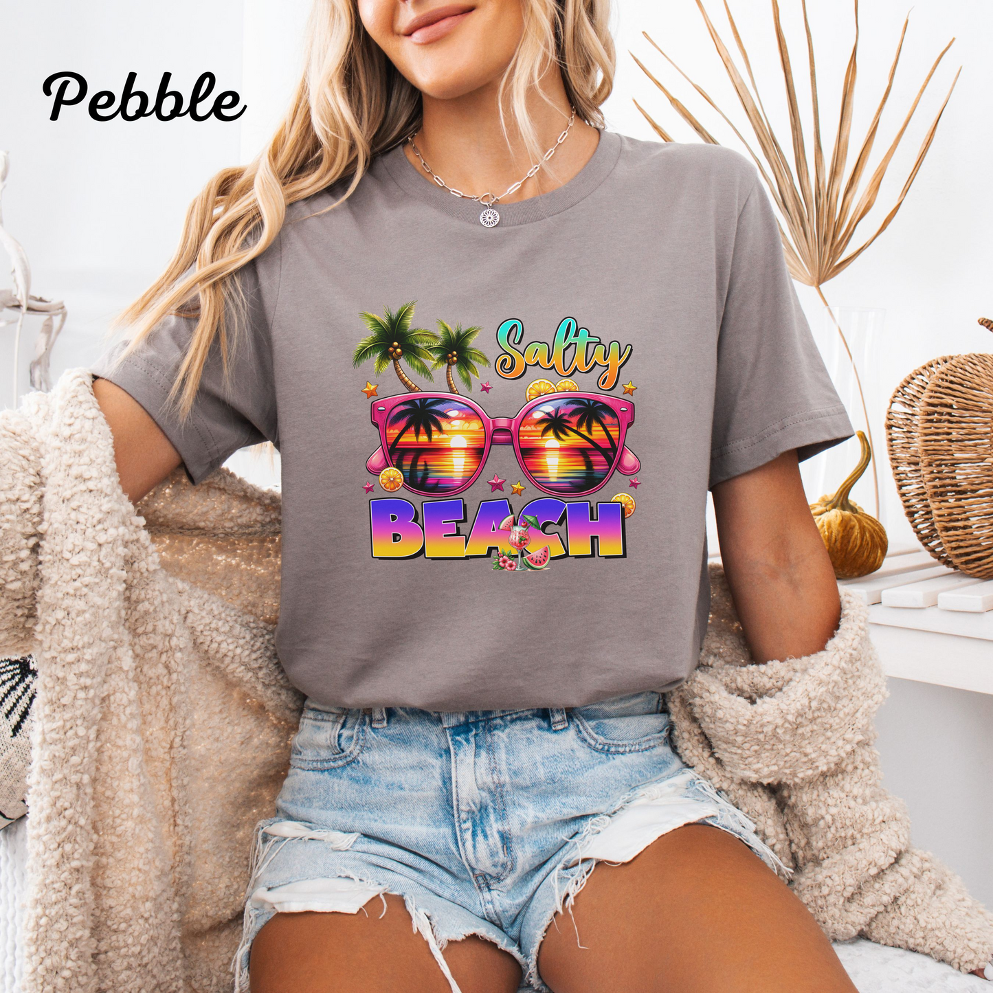 Salty Beach Tropical T-Shirt - Bella Canvas 3001