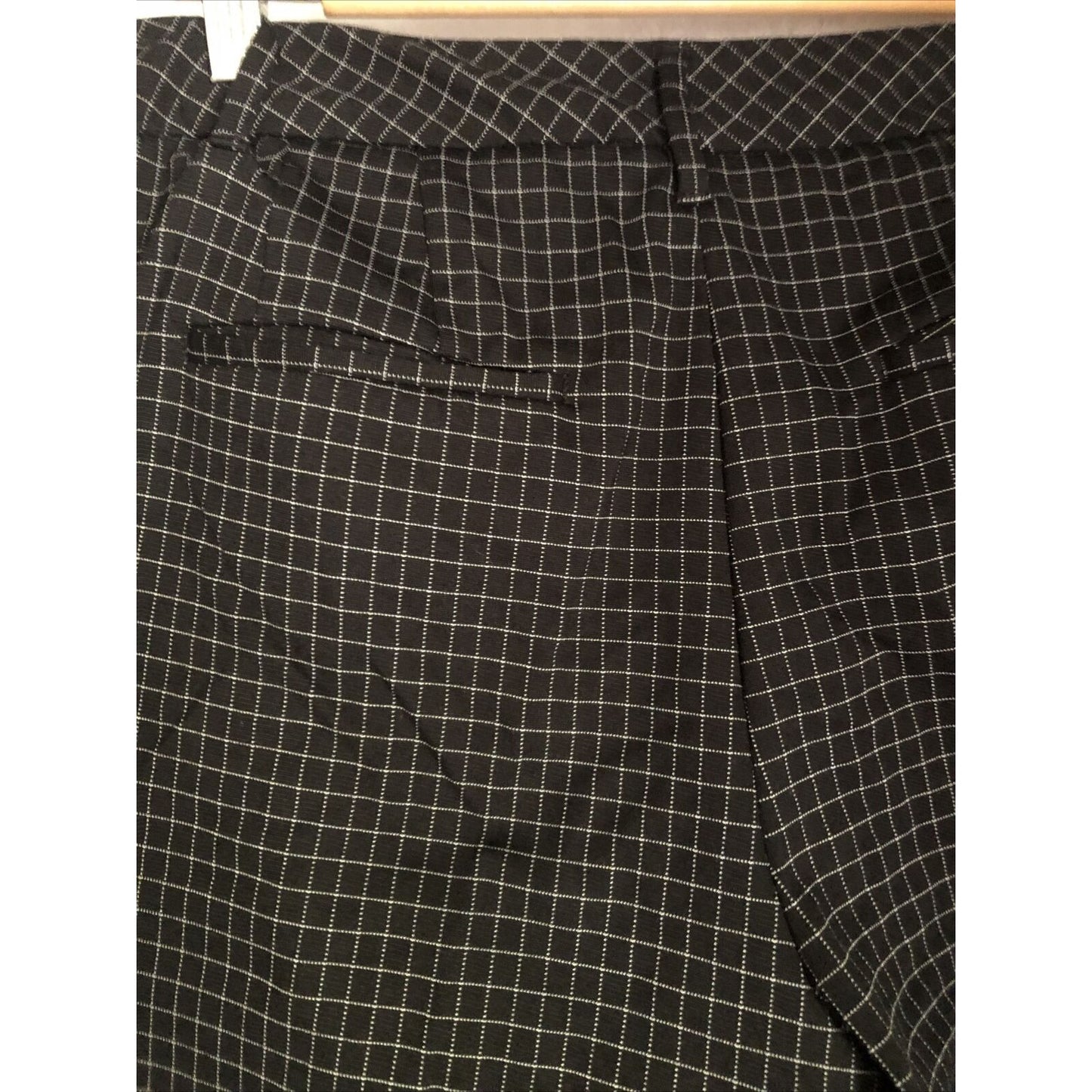 Women’s Tapered Ankle Plaid Black And Gray Dress Pants 12 Long