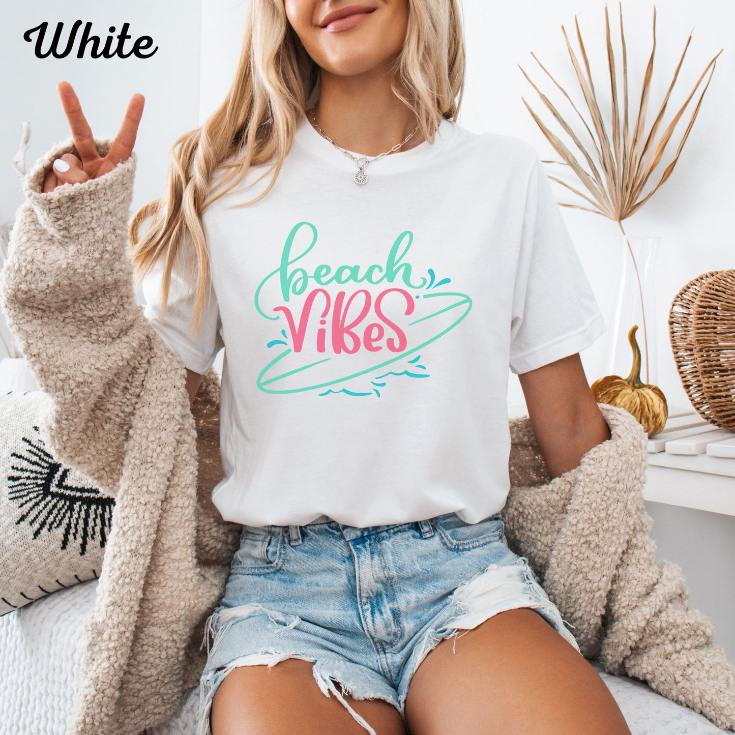 Beach Vibes Summer Shirt, Coastal Graphic Tee, Vacation T‑Shirt