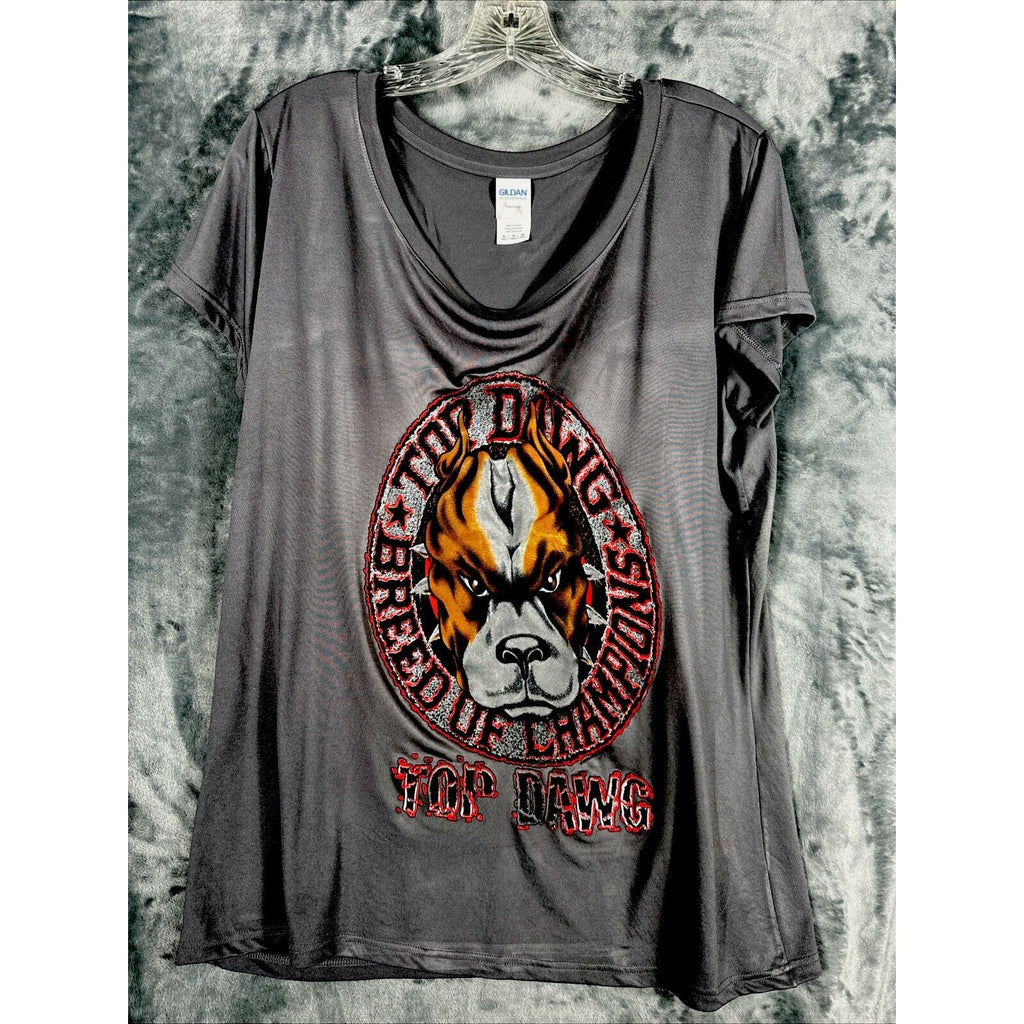Glidden Unisex T-shirt Pit Bull Top Dawg Breed of Champions Shirt Adult X Large