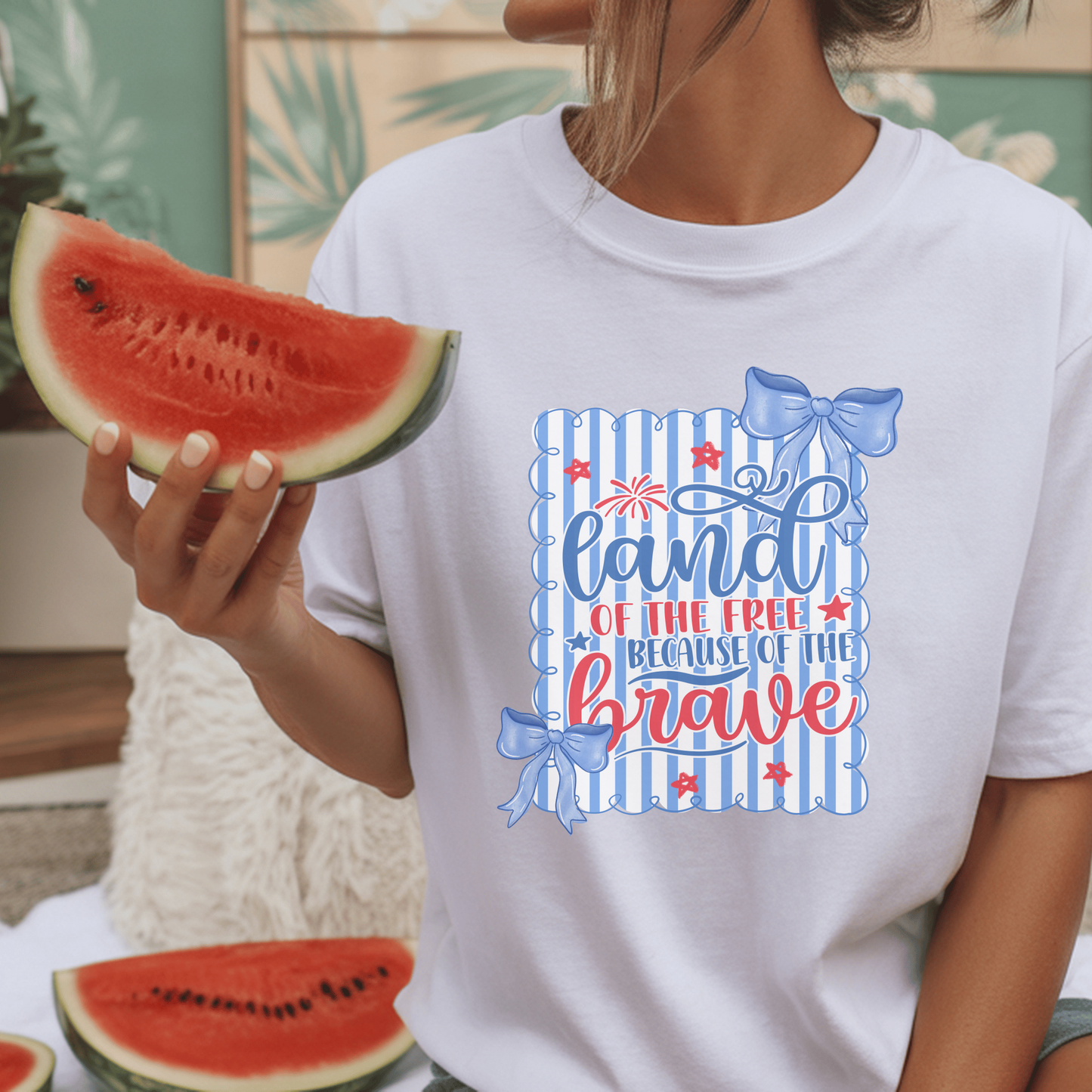 Land of the Free Patriotic Shirt, Customizable USA T-Shirt, Independence Day Tee, Soft Cotton Top, Gift for Patriots, American Pride