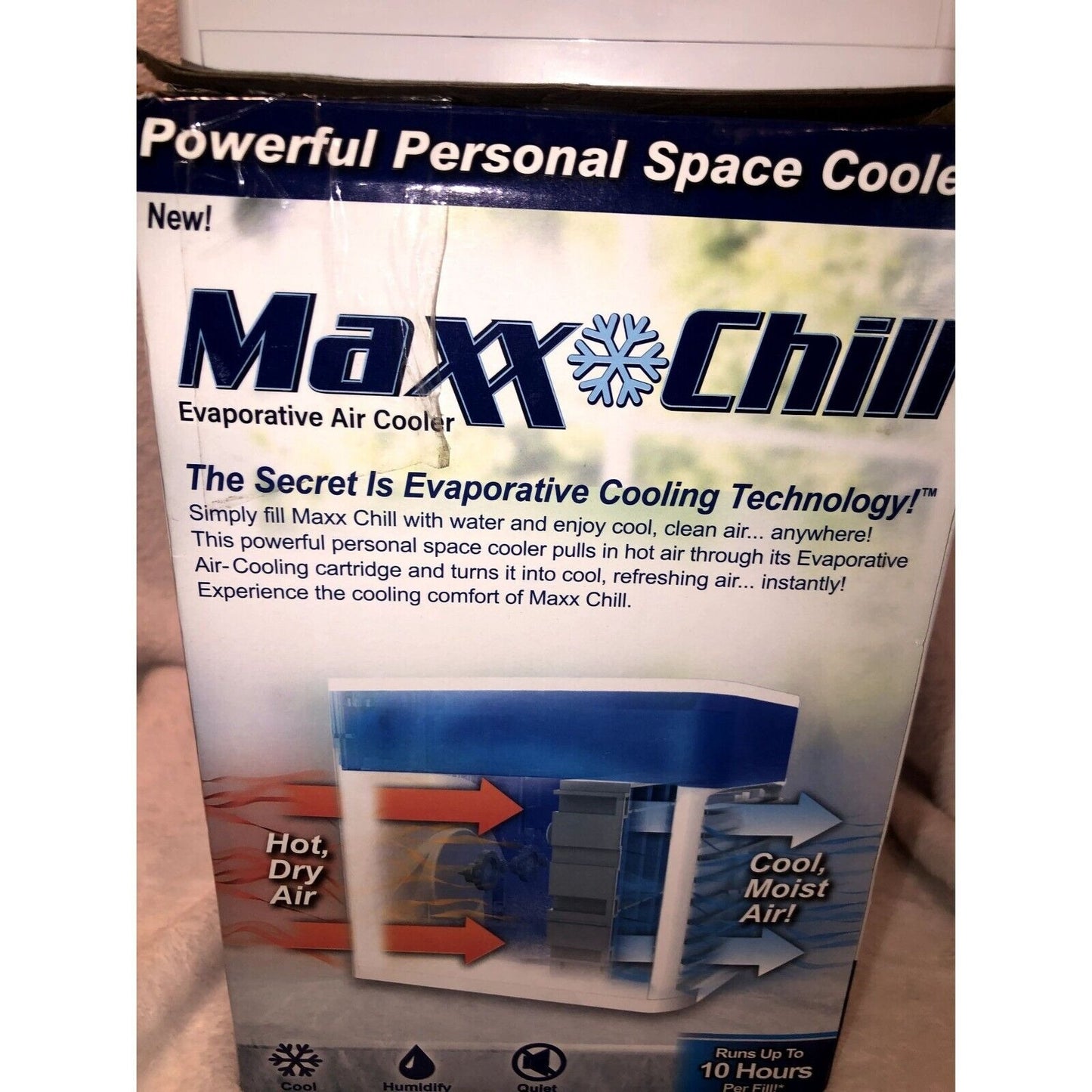 MAXX CHILL Evaporative Air Cooler Runs 10 Hours Per Fill