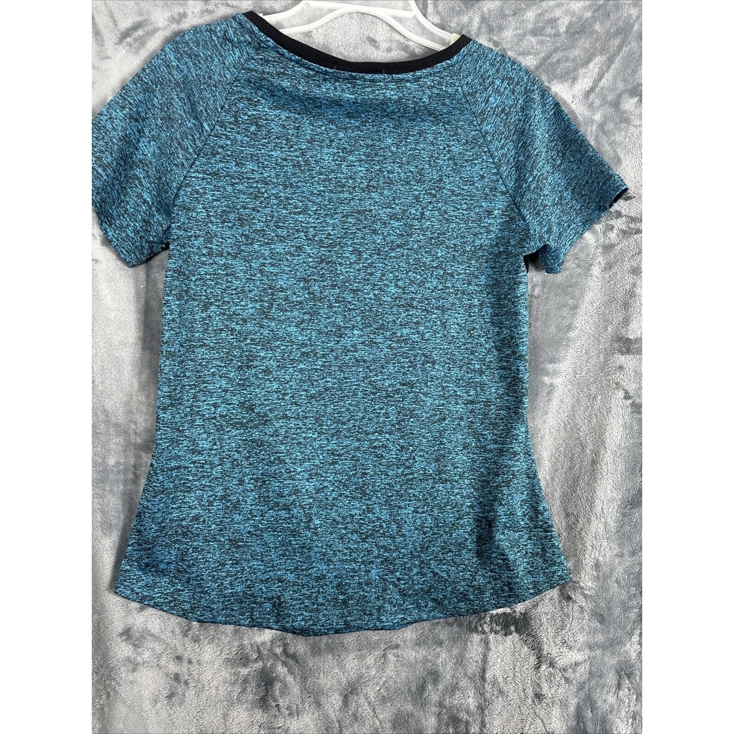 MISS FORTUNE Womens Active Wear Exercise Top Yoga Shirt Blue/Black Adult Small