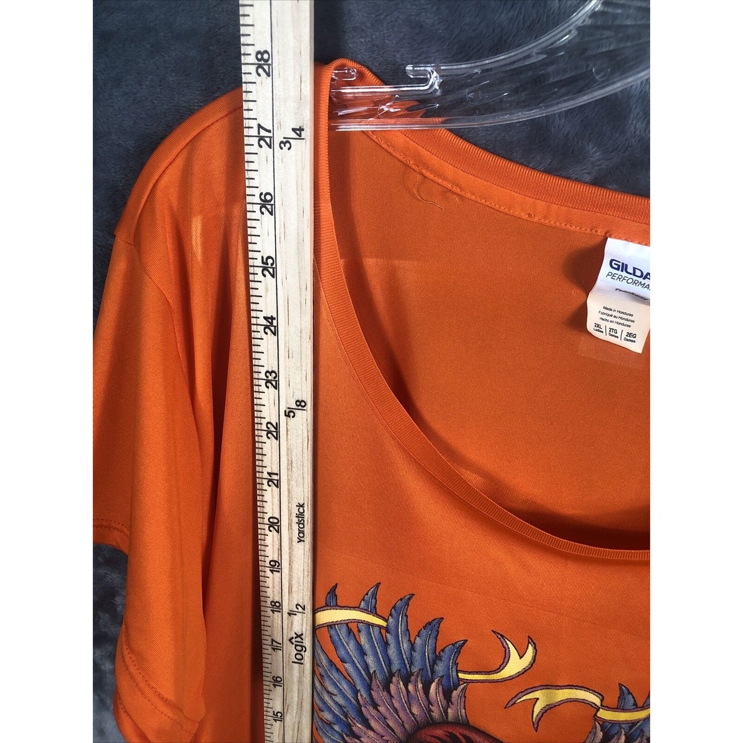 Women’s T-Shirt Heart And Soul Design Orange Short Sleeve Logo Shirt