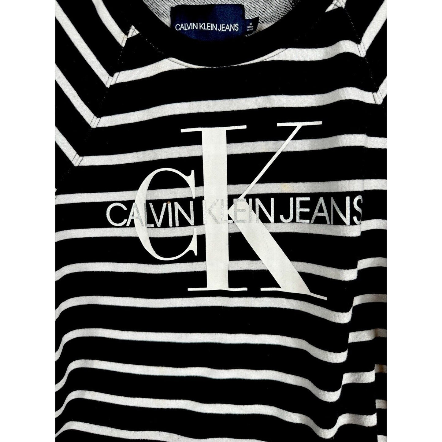 Calvin klein T Shirt Crop Tops Black/White Medium