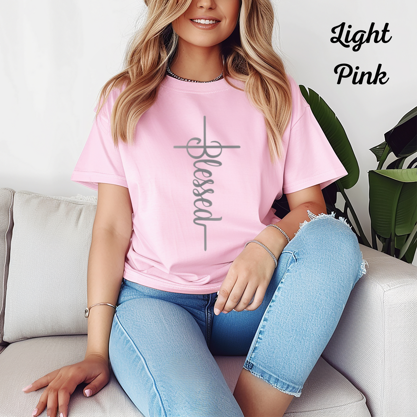 Blessed Christian Tee, Faith Graphic T-Shirt, Inspirational Religious Apparel, Gift for Her, Comfortable Spiritual Top, Spiritual Clothing