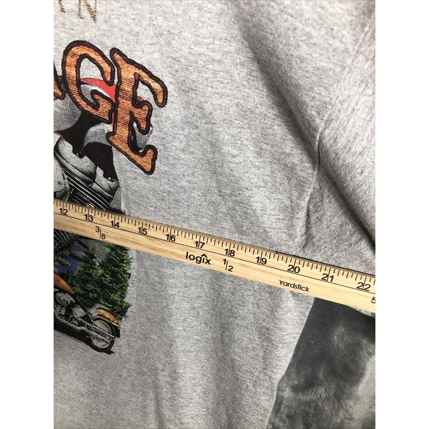 American Heritage T-Shirt Men’s Gray Biker Shirt Adult  X Large