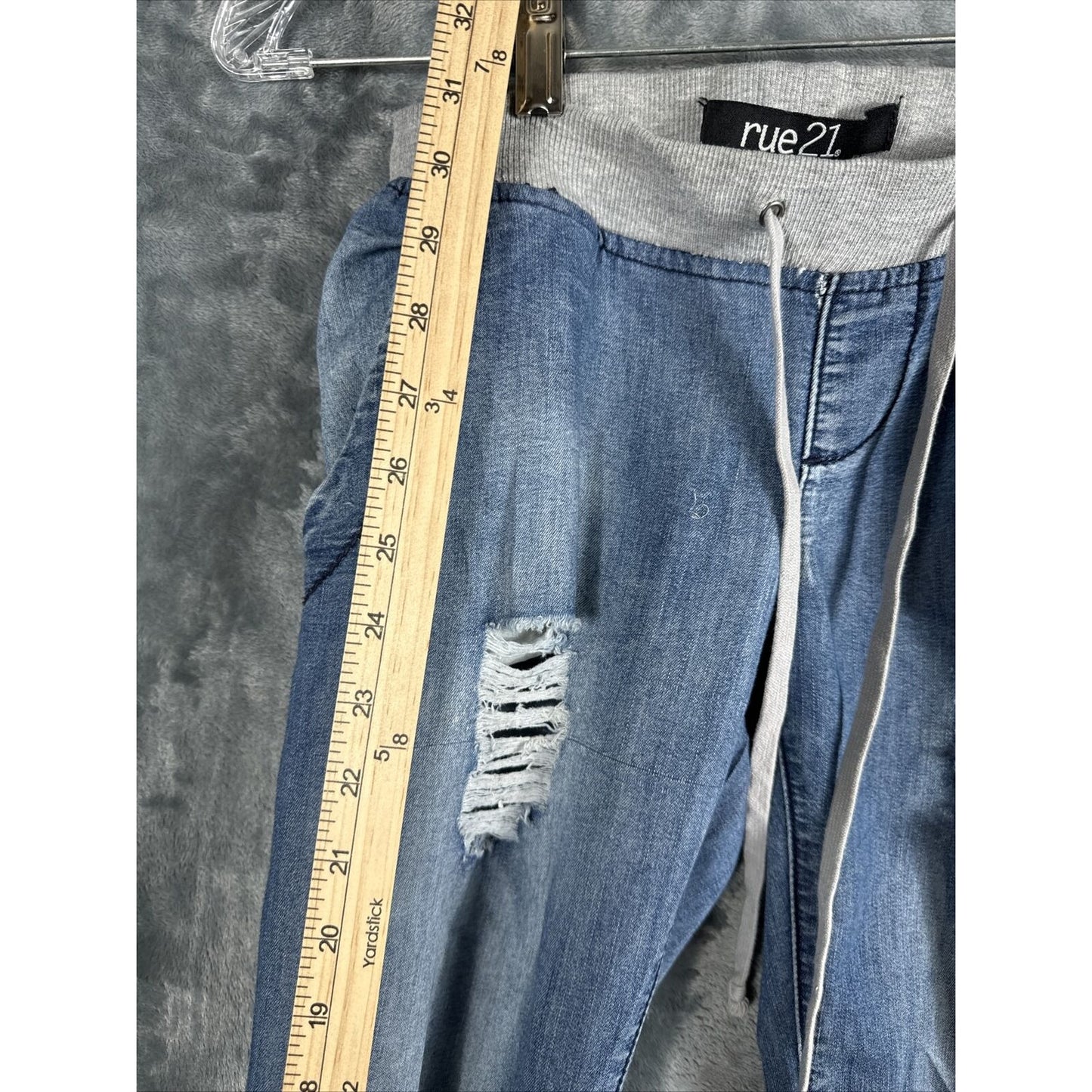 Rue 21 Pants Girls Small Distressed Soft Blue Joggers