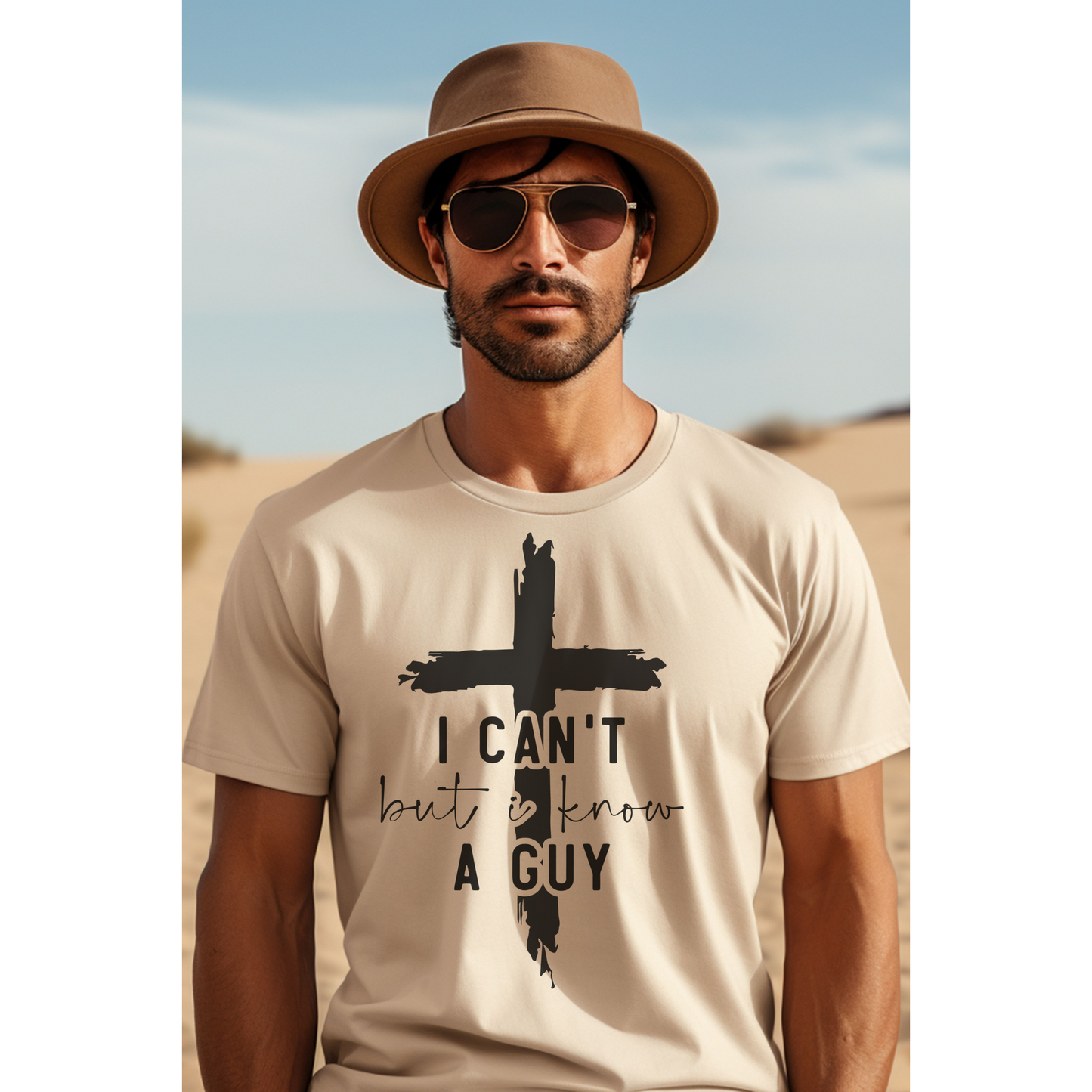 Christian Graphic Tee for Men, Cross Inspirational Shirt, Casual Faith-Based Apparel, Outdoorsy Cotton T-Shirt, Spiritual Gift for Him