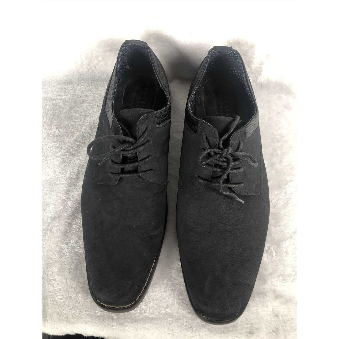 Perry Ellis Shoes Men's Portfolio Ultra Foam Black Dress Shoes Sz 13