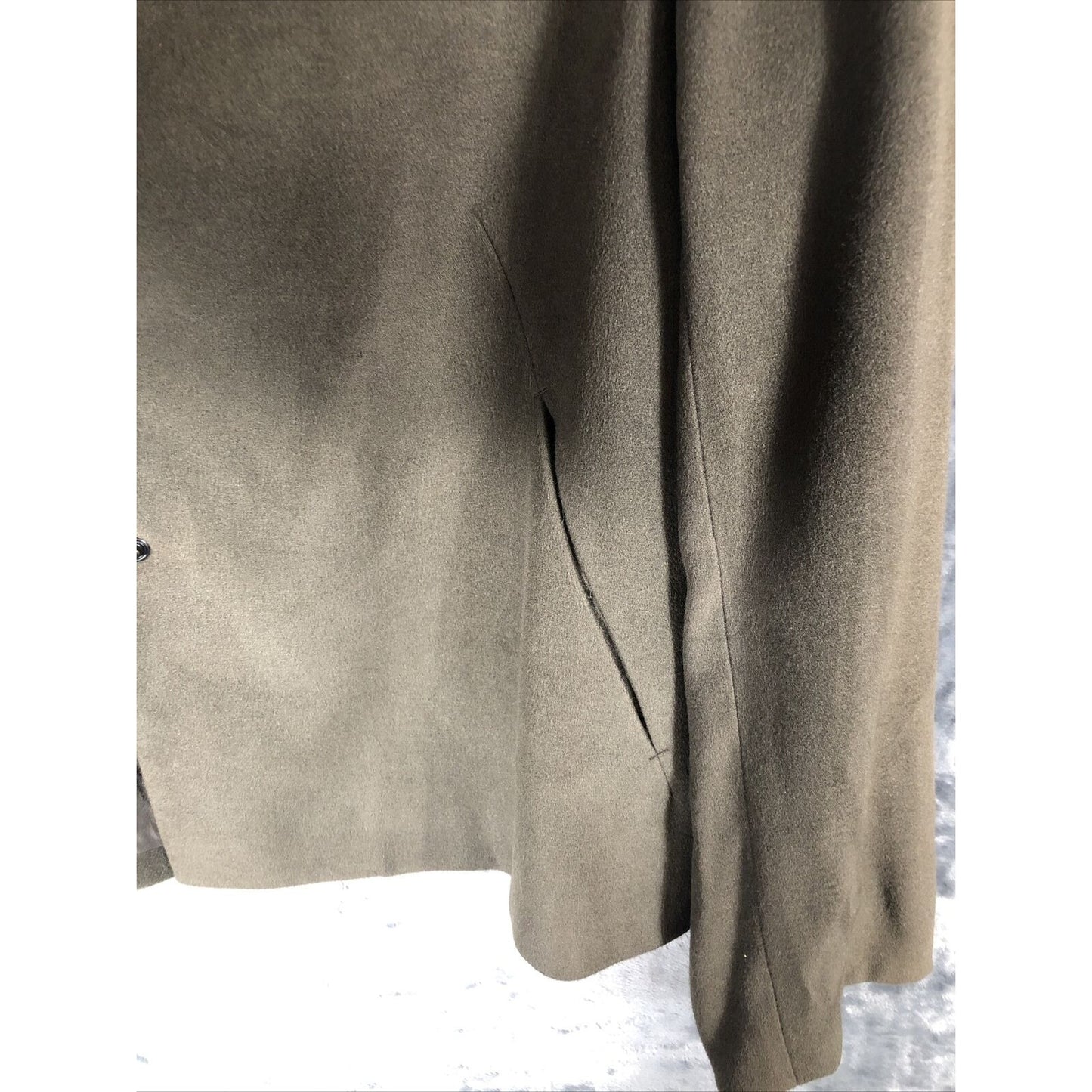 Anne Klein Women’s Jacket Neiman Marcus Suede Olive Green Moto Large Snap Front