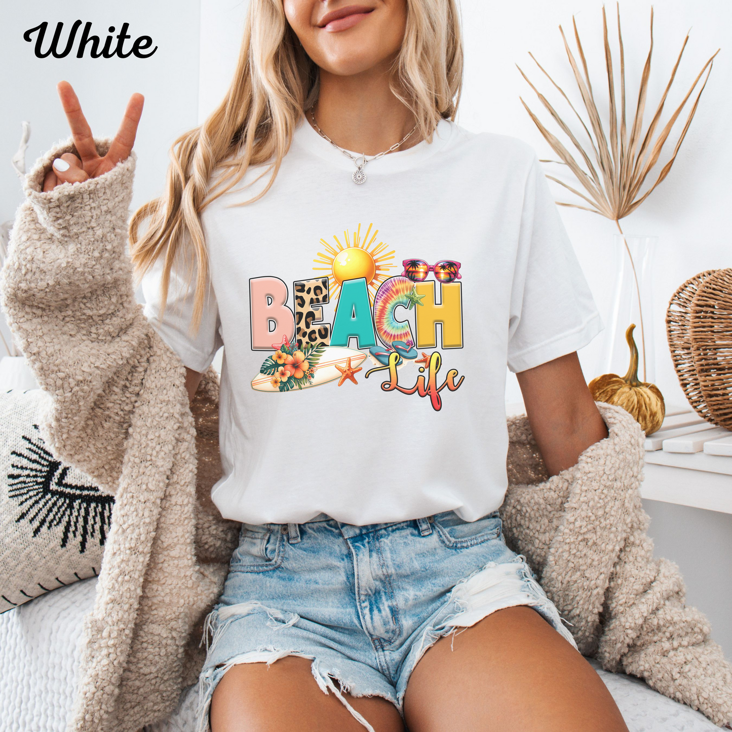 Beach Life Shirt, Summer Graphic Tee, Coastal Vacation T‑Shirt