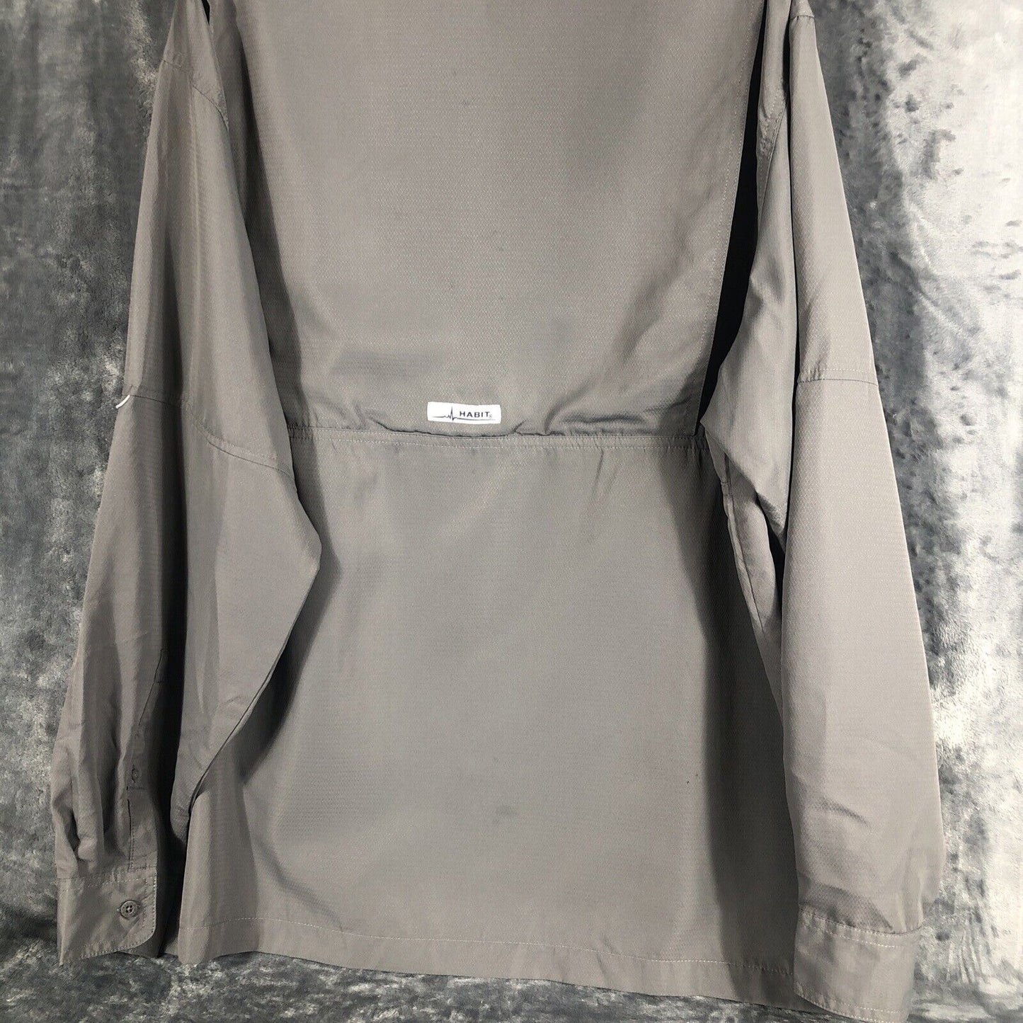 Habit Shirt Mens Extra Large Gray Long Sleeve Vented Fishing Outdoor Upf 40+