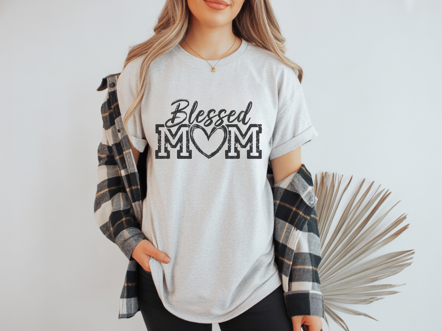 Blessed Mom Shirt, Mother's Day Gift, Women Mom Tee, Cute Casual Wear, Heart Design Top, Gift for Her, Mom Life Shirt, Casual Outfit