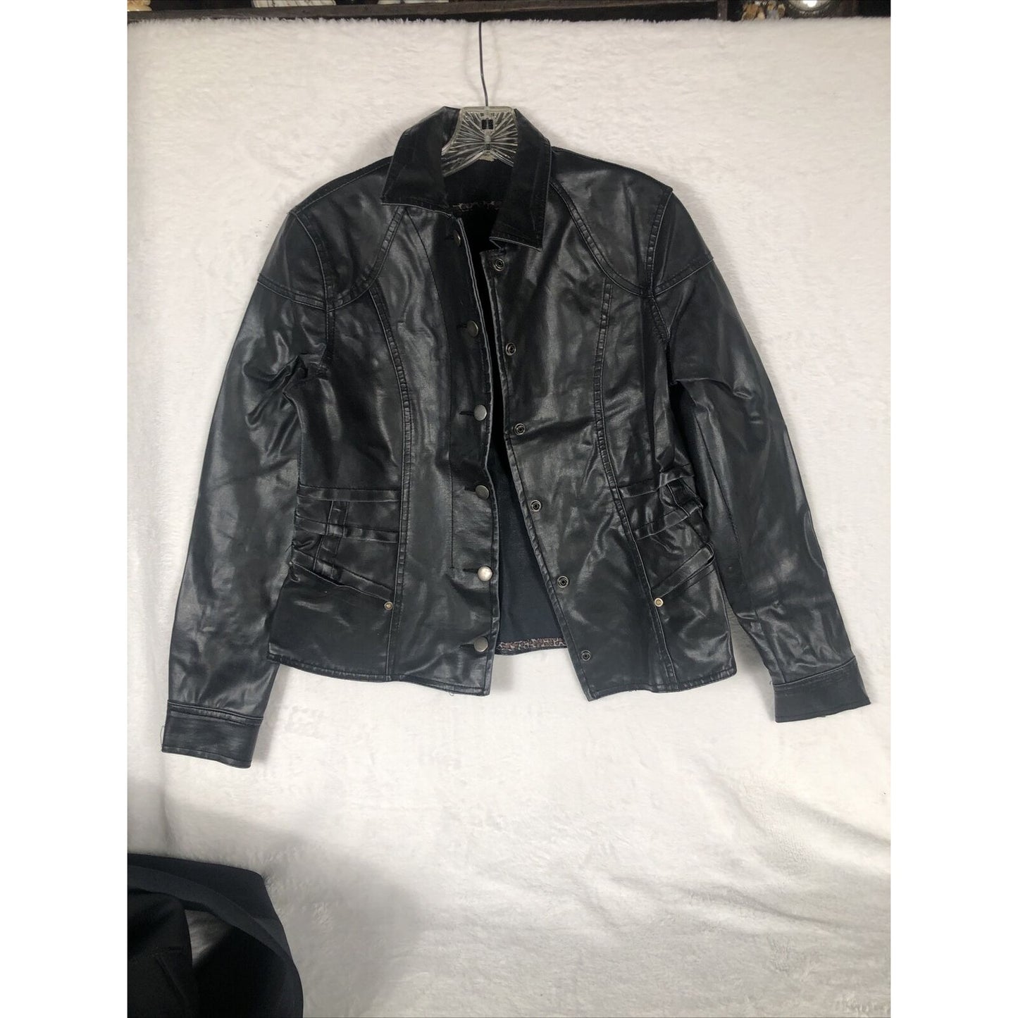 Biker Jacket  Woman's Black Casual Fitted Trendy Stylish Coat
