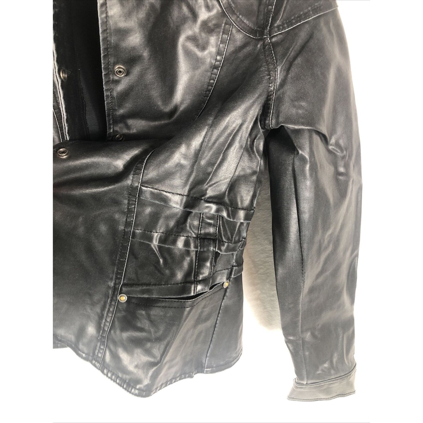 Biker Jacket  Woman's Black Casual Fitted Trendy Stylish Coat