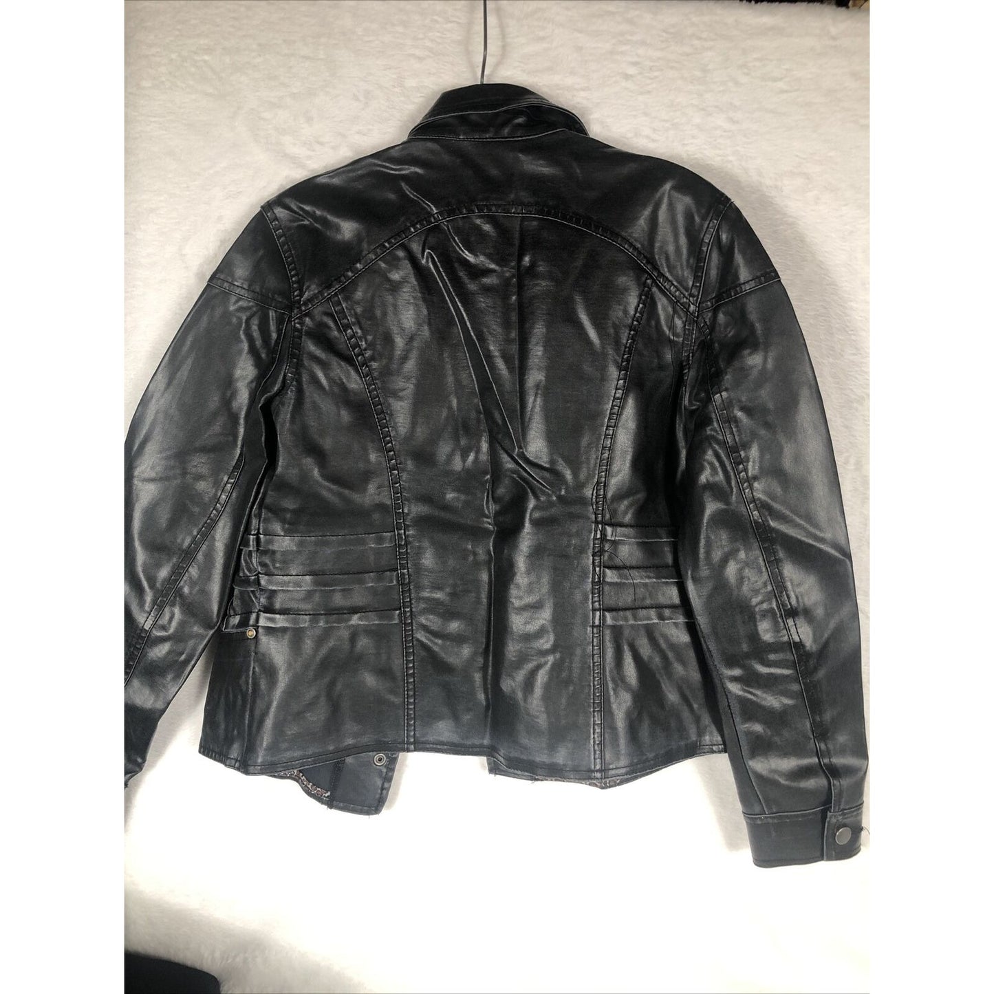 Biker Jacket  Woman's Black Casual Fitted Trendy Stylish Coat