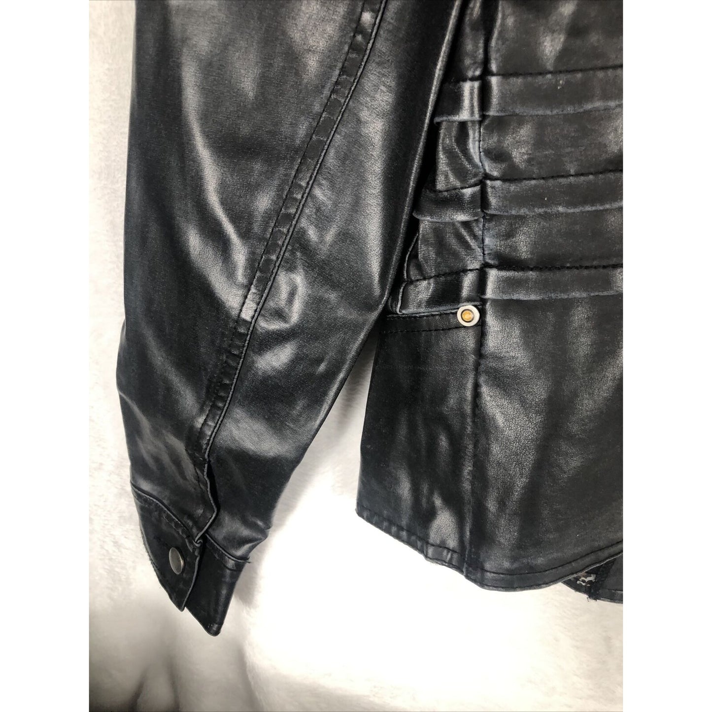 Biker Jacket  Woman's Black Casual Fitted Trendy Stylish Coat