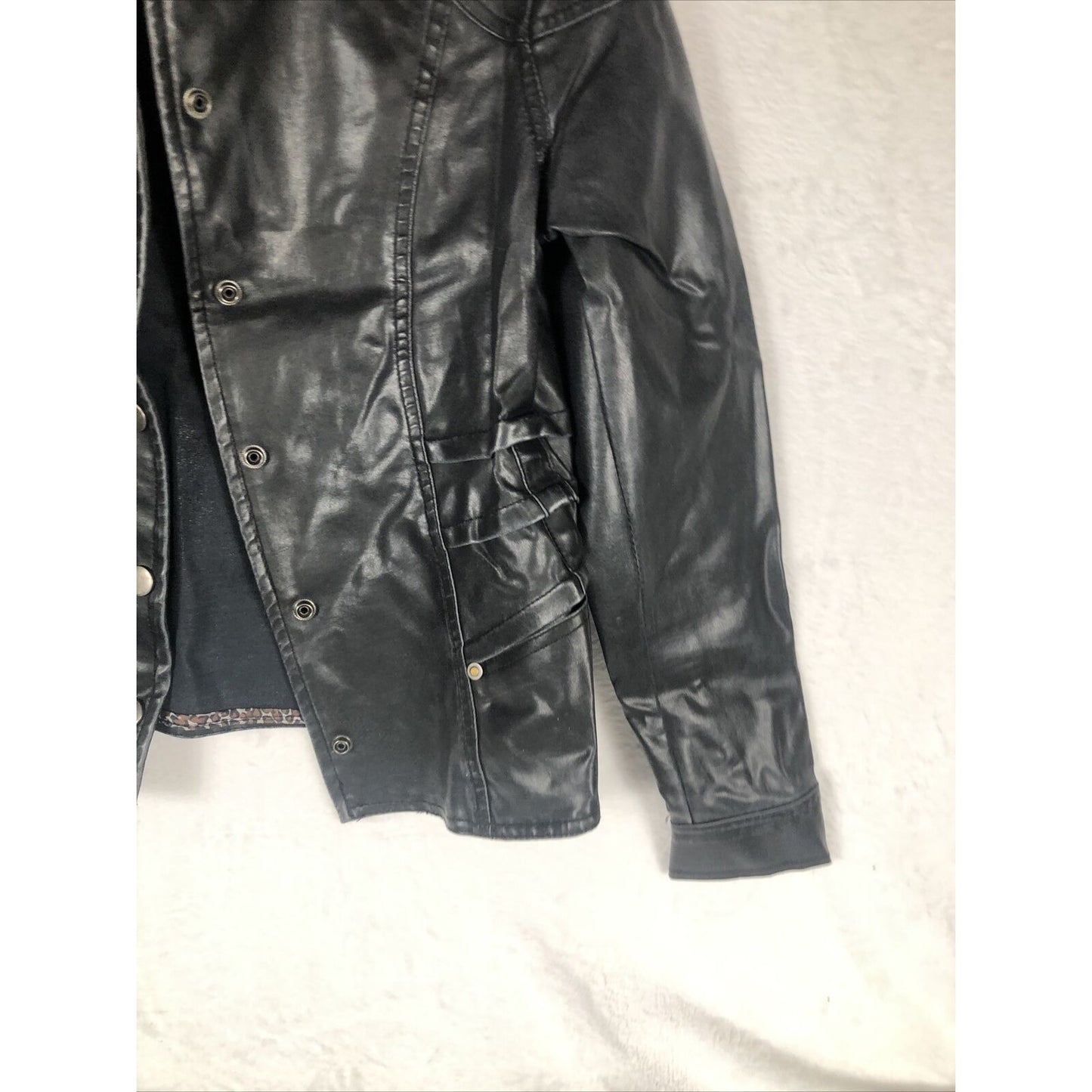 Biker Jacket  Woman's Black Casual Fitted Trendy Stylish Coat