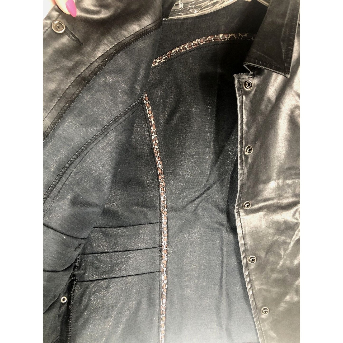 Biker Jacket  Woman's Black Casual Fitted Trendy Stylish Coat