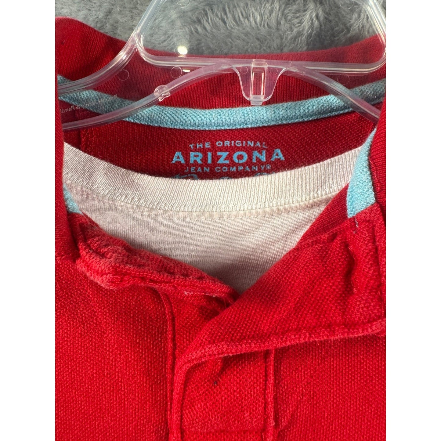 Arizona Jean Co. Mens Red Polo Shirt M Cotton Collared Casual Short Sleeve Top