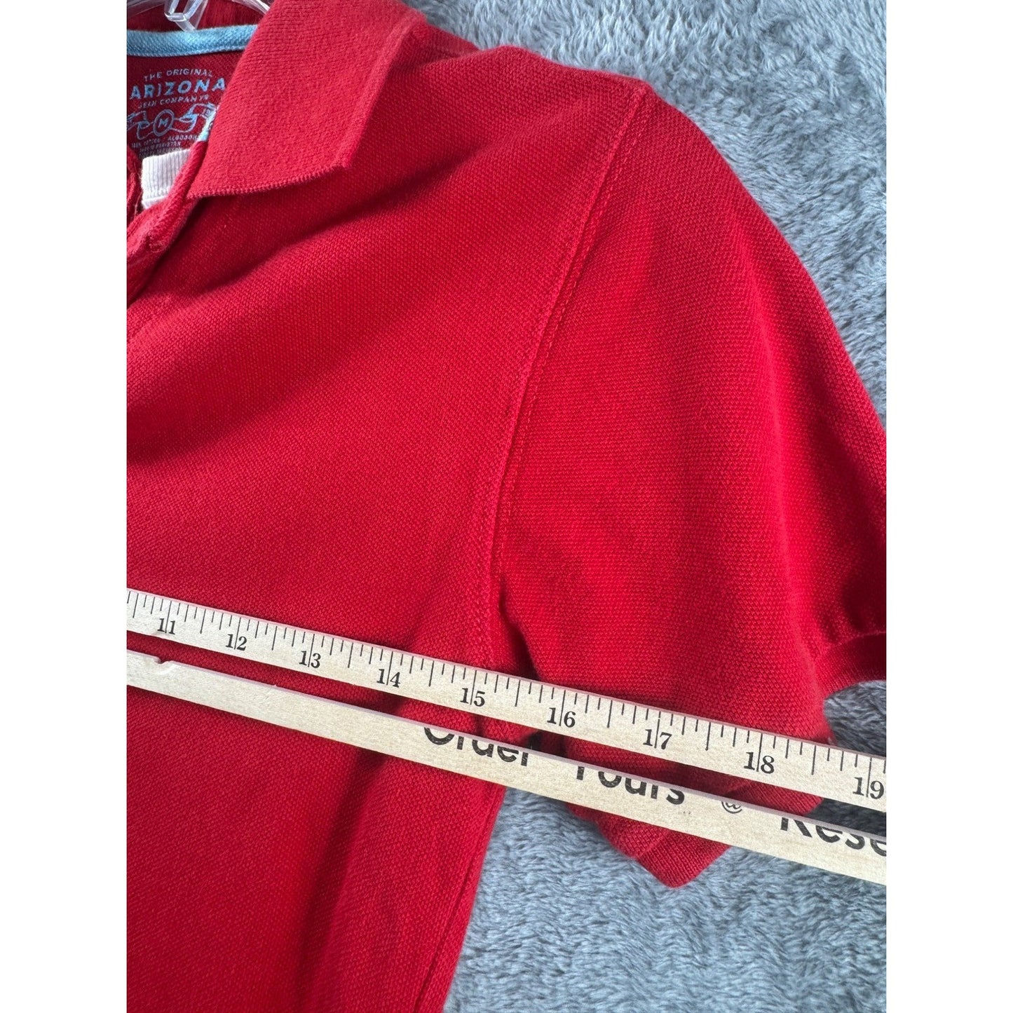 Arizona Jean Co. Mens Red Polo Shirt M Cotton Collared Casual Short Sleeve Top