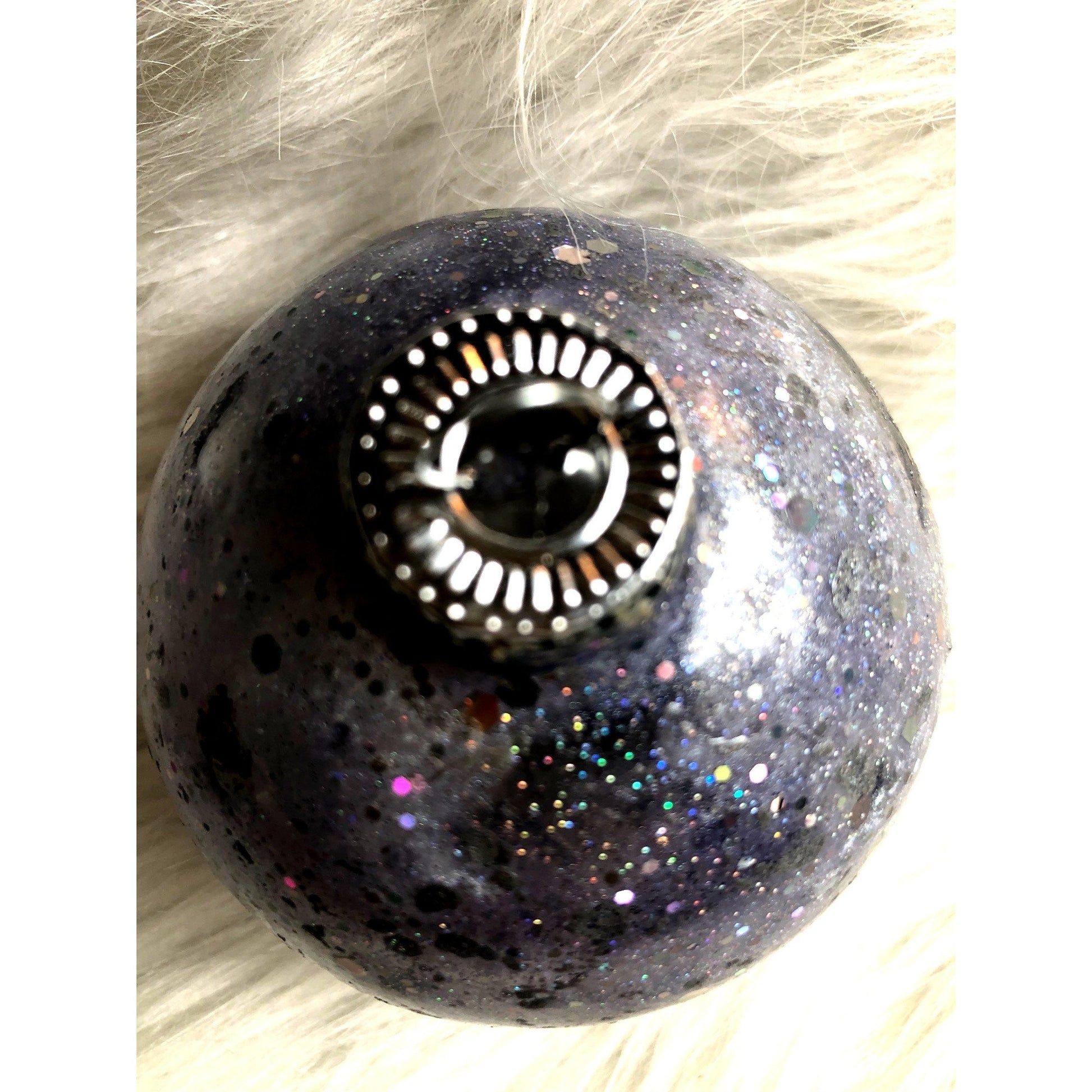 Hand-Painted Galaxy Swirl Christmas Ornament - Marbled Glitter Alcohol Ink Bauble Globe