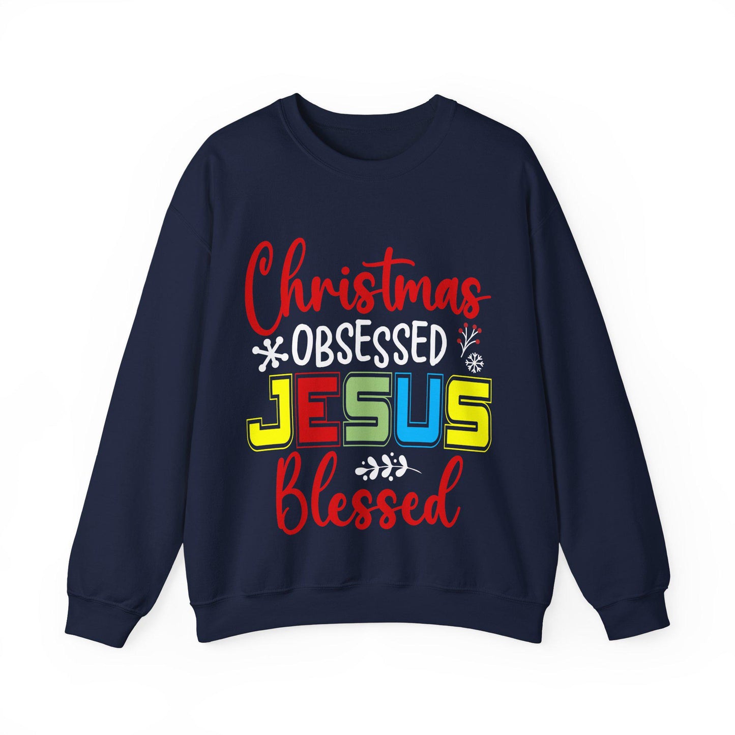 Festive Jesus-Inspired Green Crewneck Sweatshirt: Cozy Christmas Apparel for Spiritual Holiday Lovers