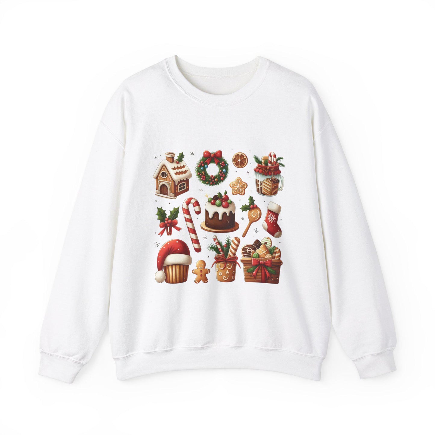 Festive Holiday Sweatshirt: Treats Decorations Print for Men & Women - Cozy Christmas Apparel
