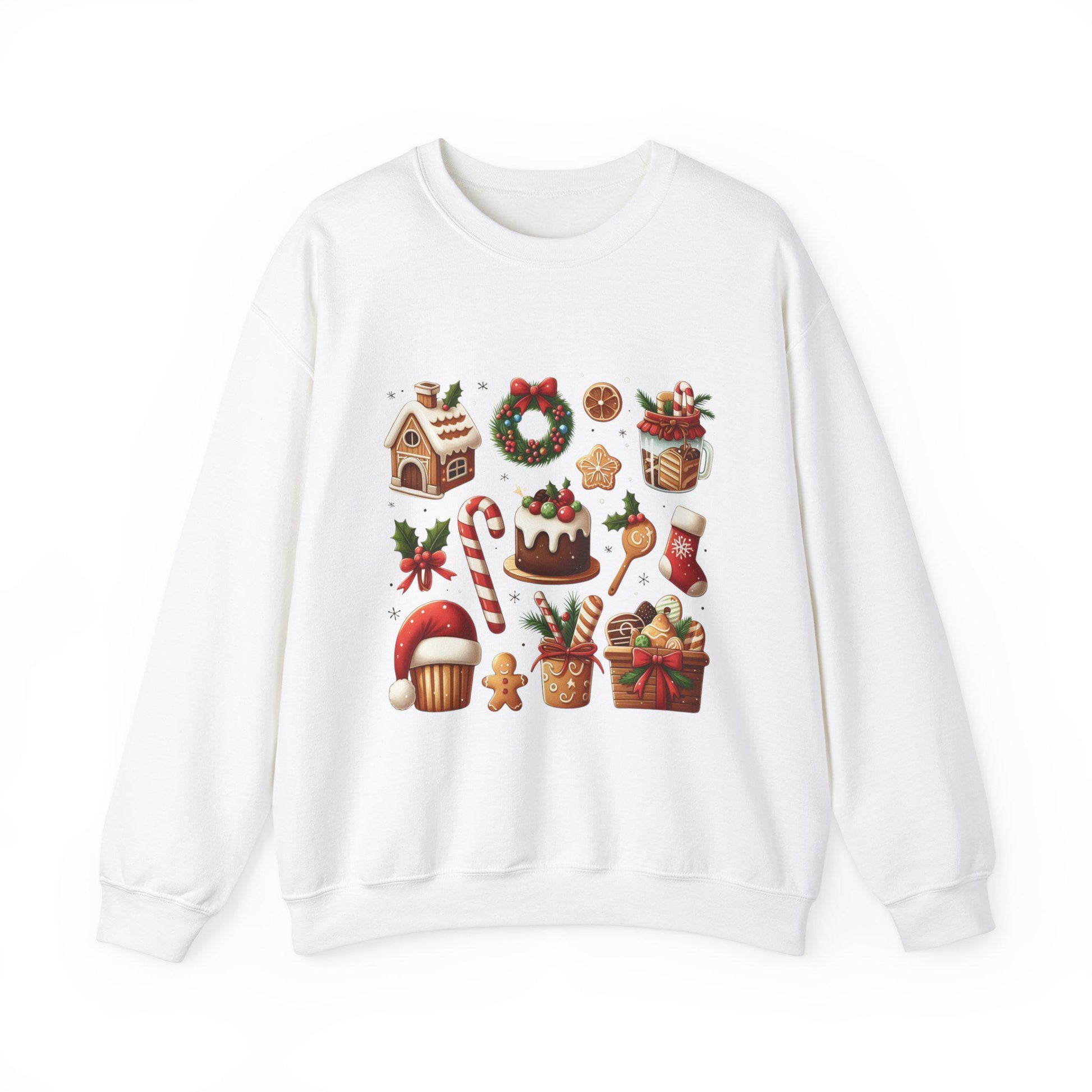 Festive Holiday Sweatshirt: Treats Decorations Print for Men & Women - Cozy Christmas Apparel