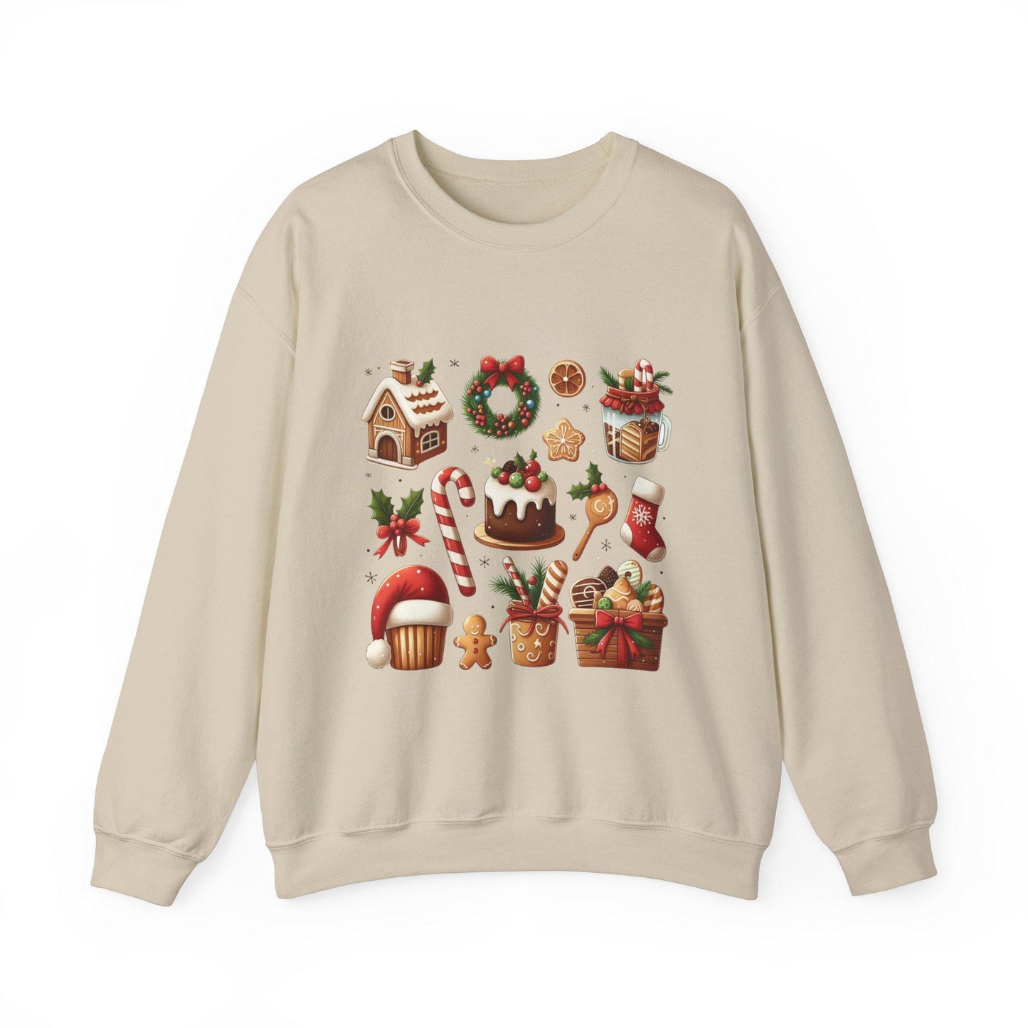 Festive Holiday Sweatshirt: Treats Decorations Print for Men & Women - Cozy Christmas Apparel