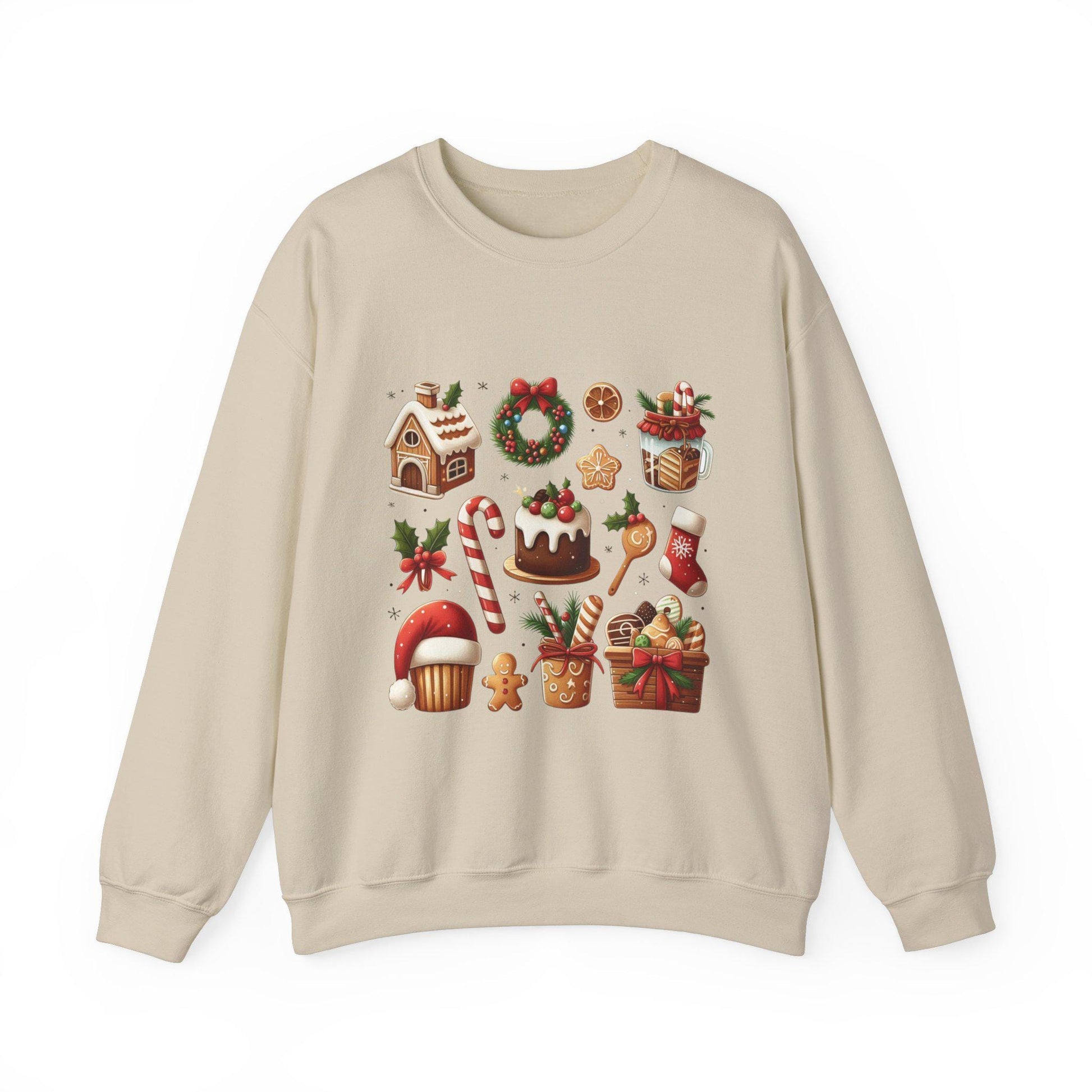 Festive Holiday Sweatshirt: Treats Decorations Print for Men & Women - Cozy Christmas Apparel