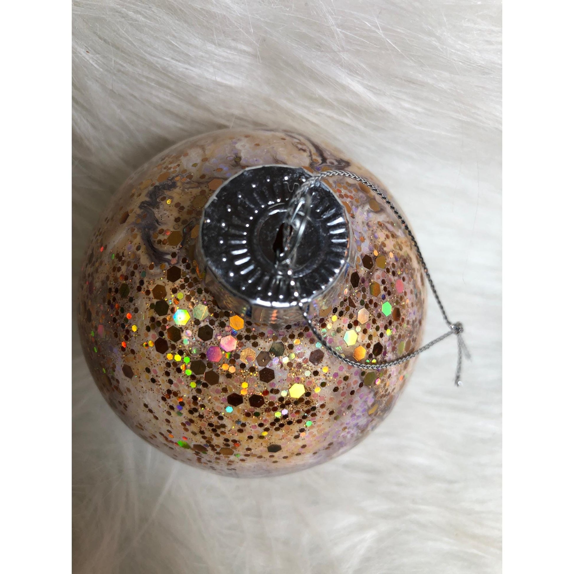 Dazzling Handcrafted Glitter Swirl Glass Christmas Ornament - Festive Holiday Tree Decoration Gift
